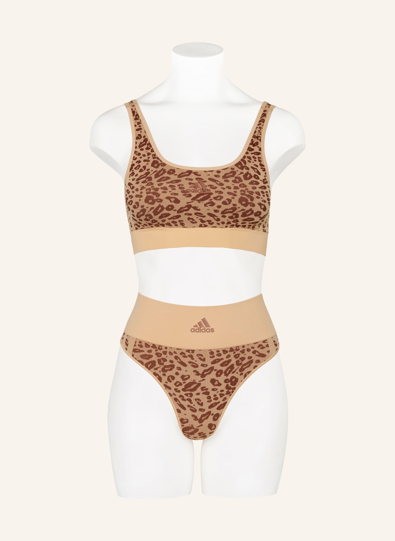adidas High-waisted brief, Color: BEIGE/ BROWN (Image 2)