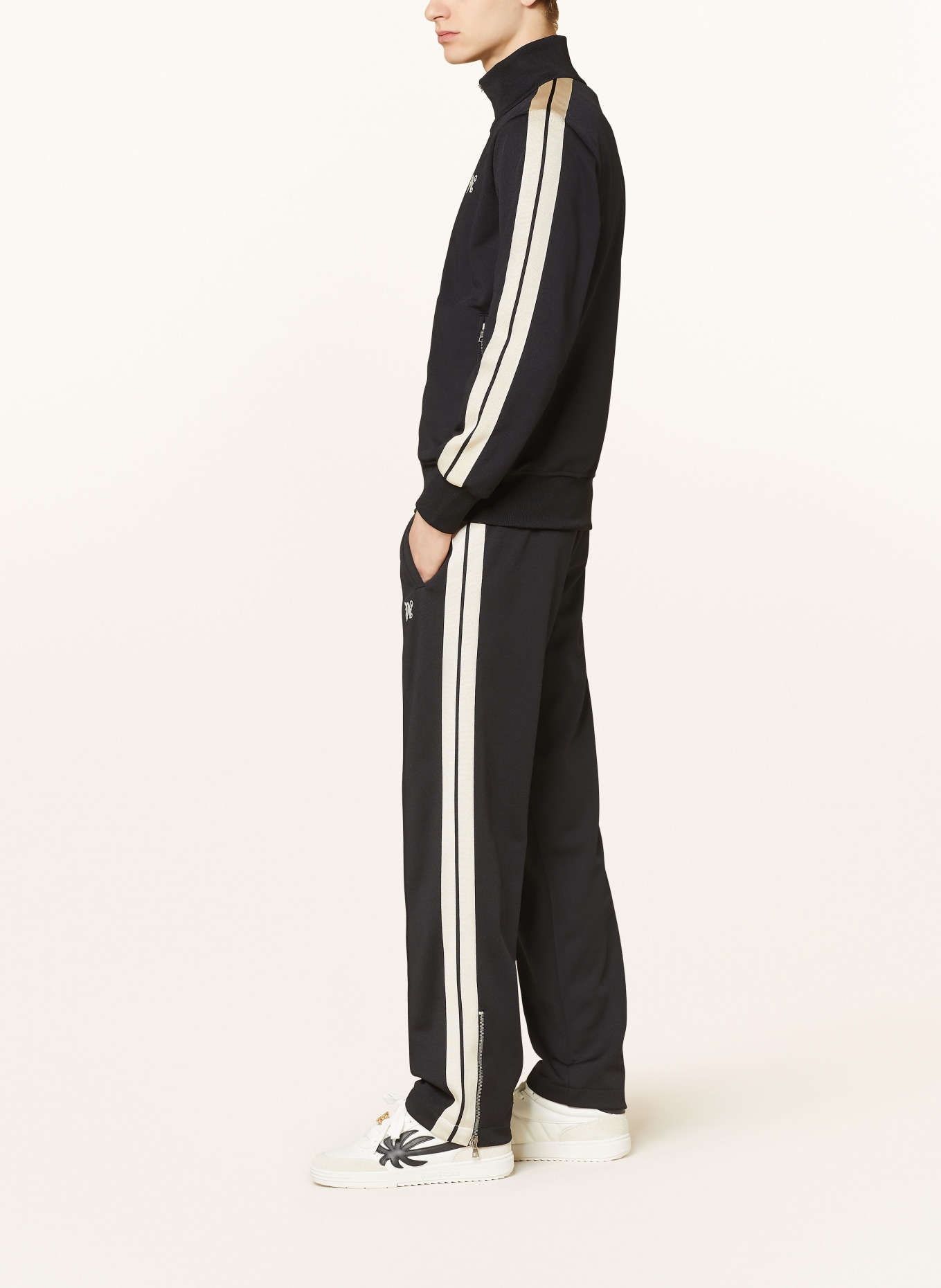 Palm Angels Track pants with tuxedo stripes, Color: BLACK/ CREAM (Image 4)