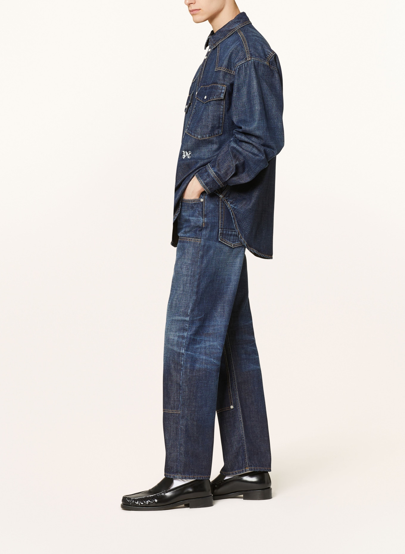 Palm Angels Jeans straight fit, Color: 4510 DNM BLUE BLACK (Image 4)