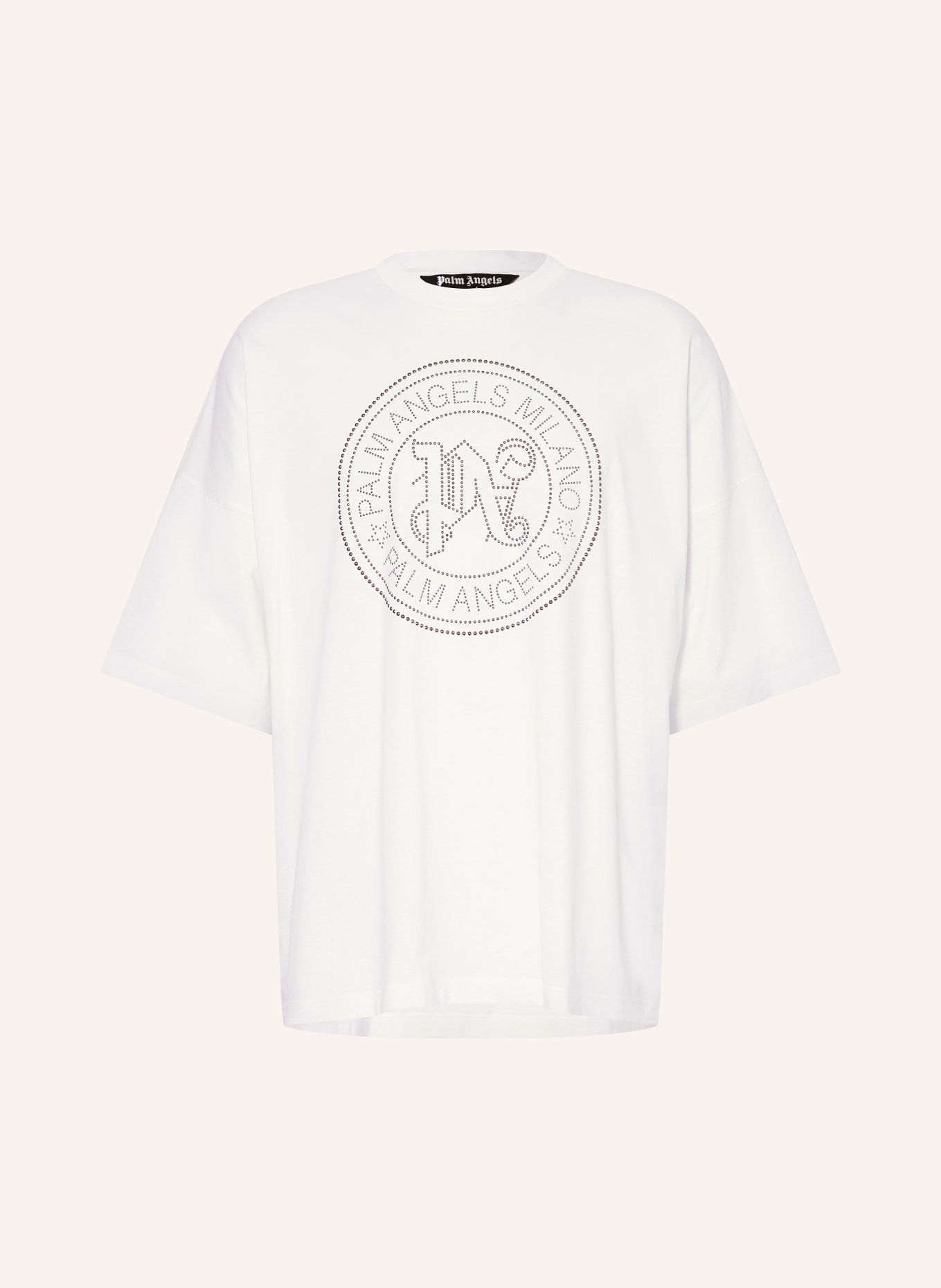 Palm Angels T-shirt with rivets, Color: WHITE (Image 1)