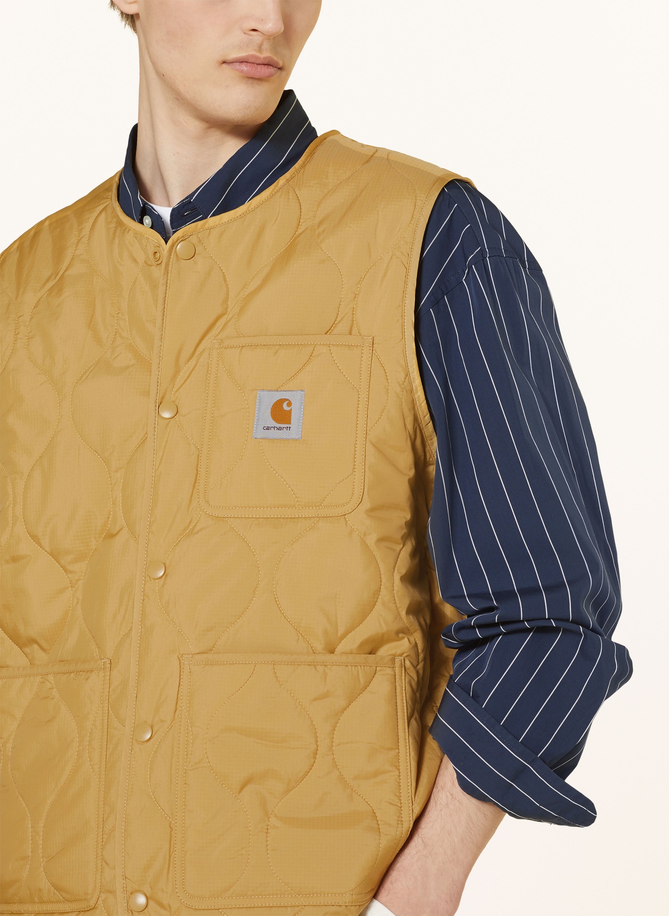 carhartt WIP Quilted vest SKYTON, Color: LIGHT BROWN (Image 4)