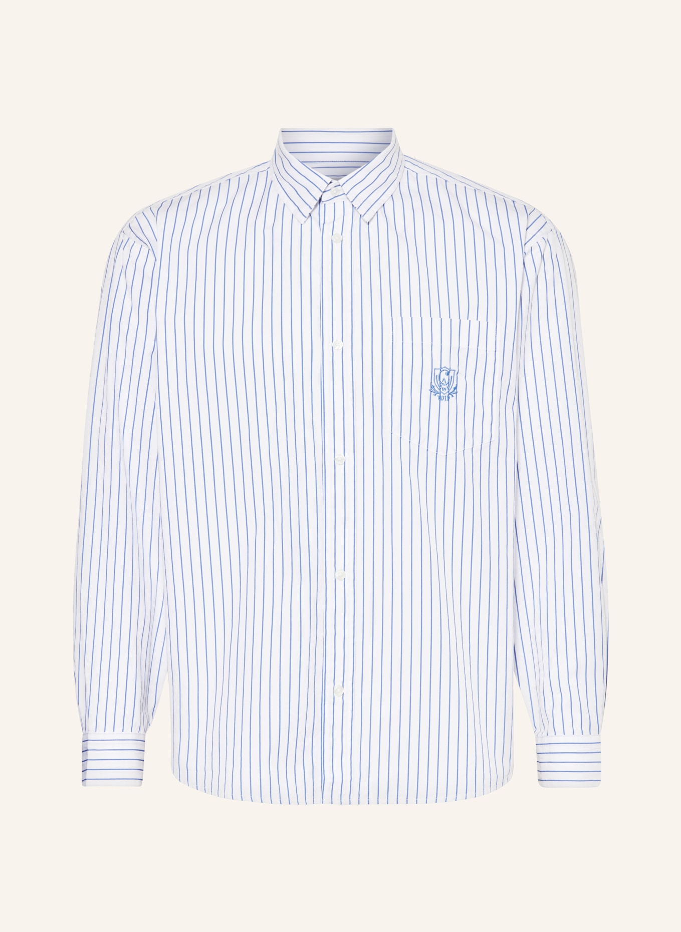 carhartt WIP Shirt LINUS comfort fit, Color: WHITE/ BLUE (Image 1)