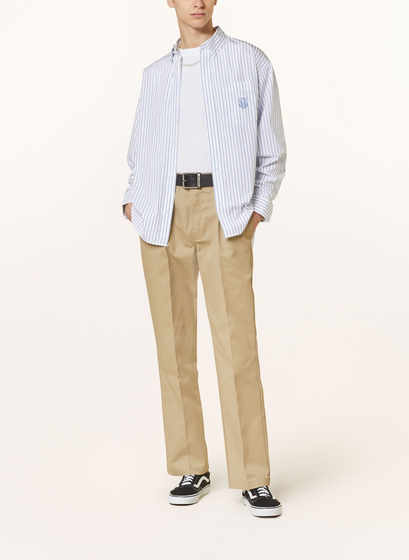 carhartt WIP Shirt LINUS comfort fit, Color: WHITE/ BLUE (Image 2)