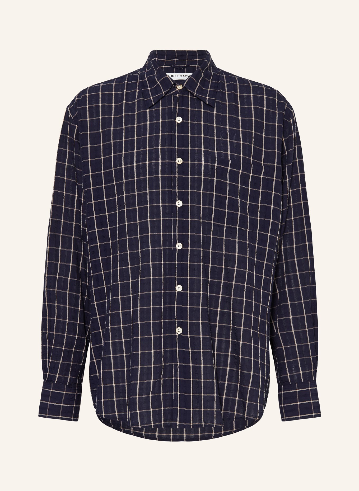OUR LEGACY Shirt ABOVE comfort fit, Color: DARK BLUE/ NUDE (Image 1)