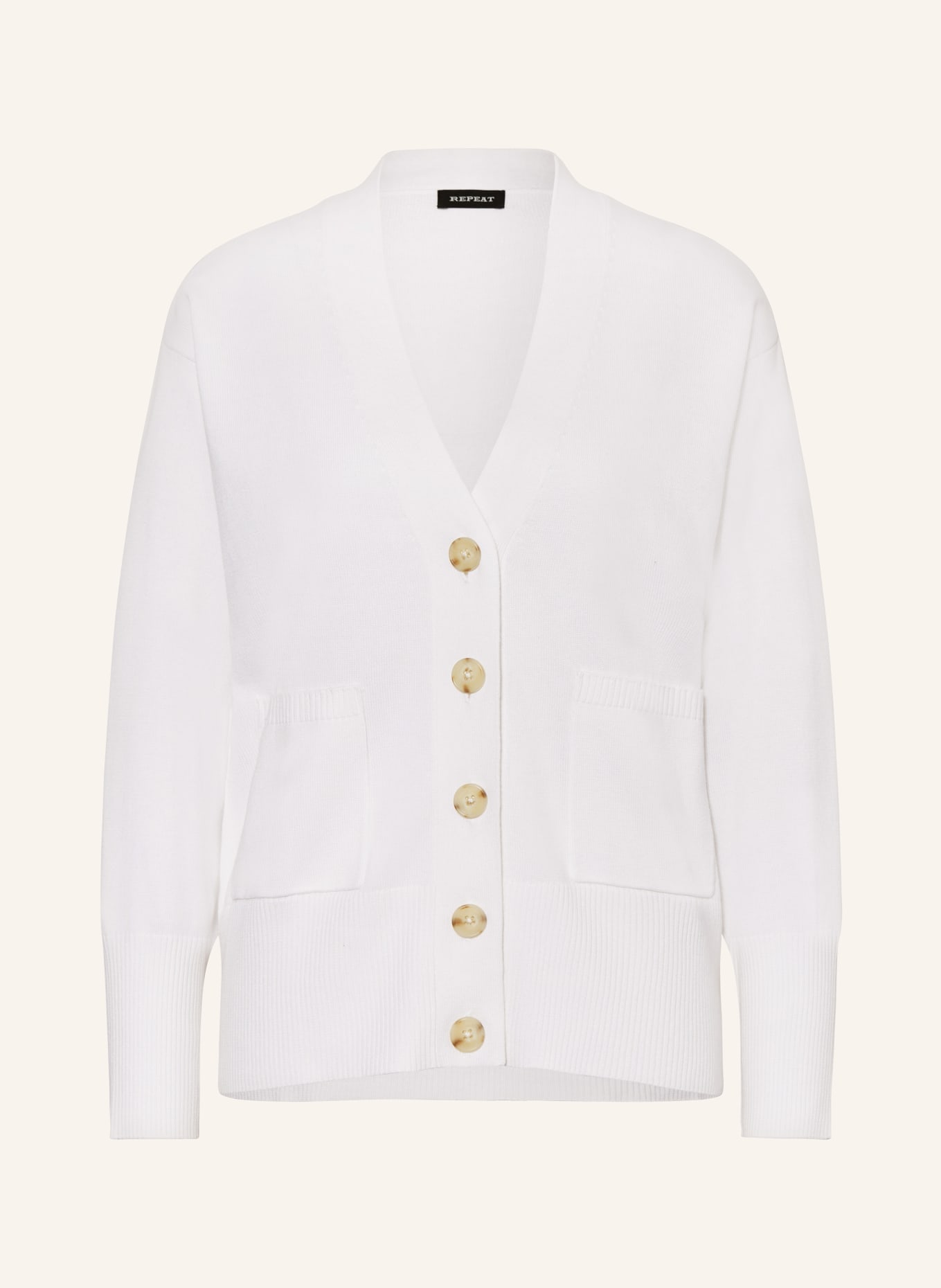REPEAT Cardigan made of cashmere and silk, Color: WHITE (Image 1)