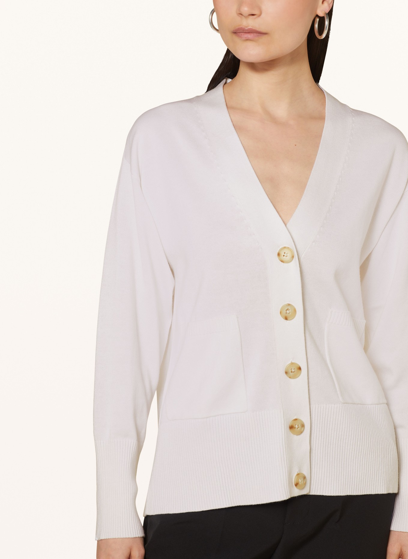 REPEAT Cardigan made of cashmere and silk, Color: WHITE (Image 4)