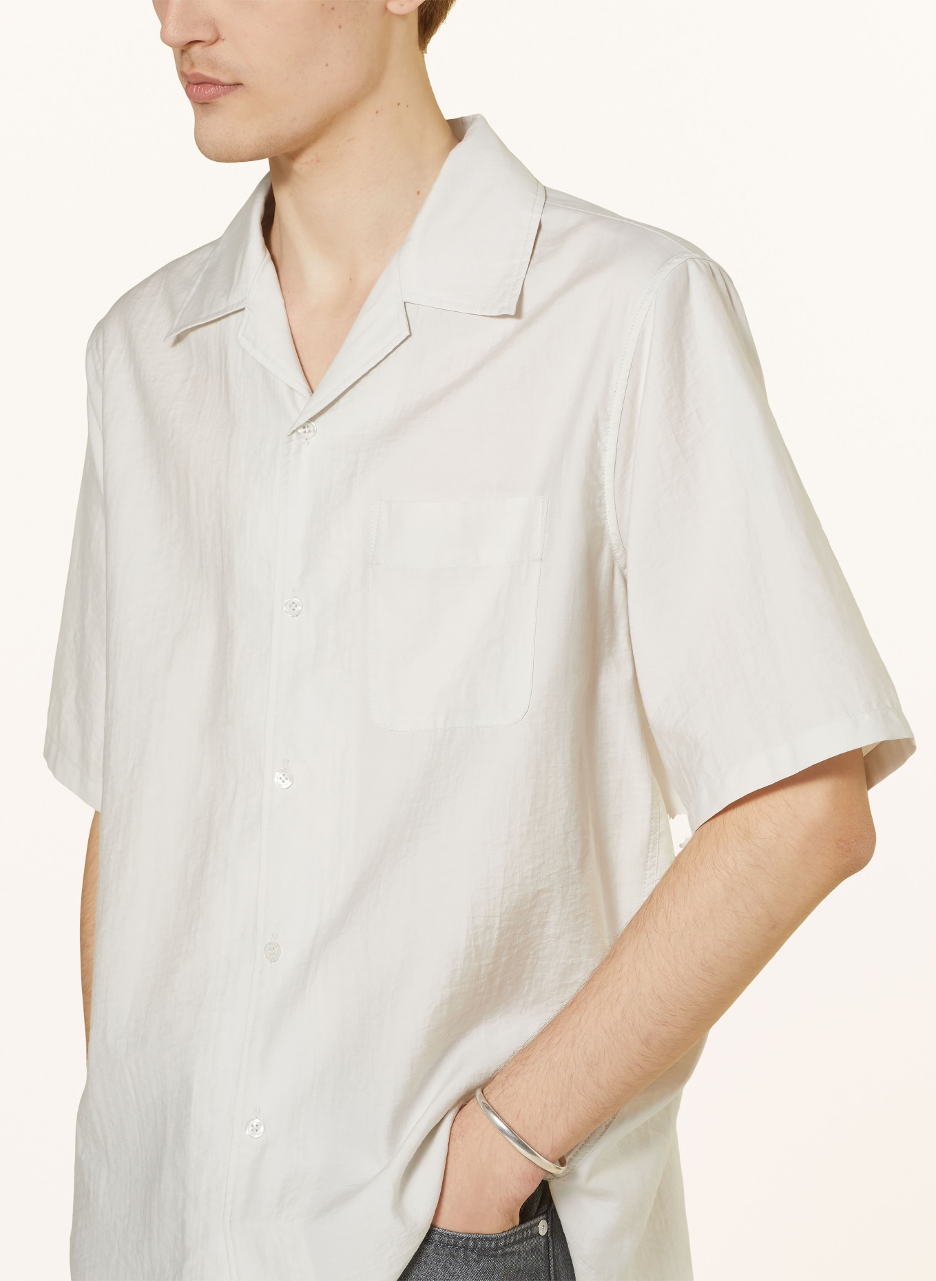 Filippa K Koszula z klapami regular fit, Kolor: JASNOCZARY (Obrazek 4)