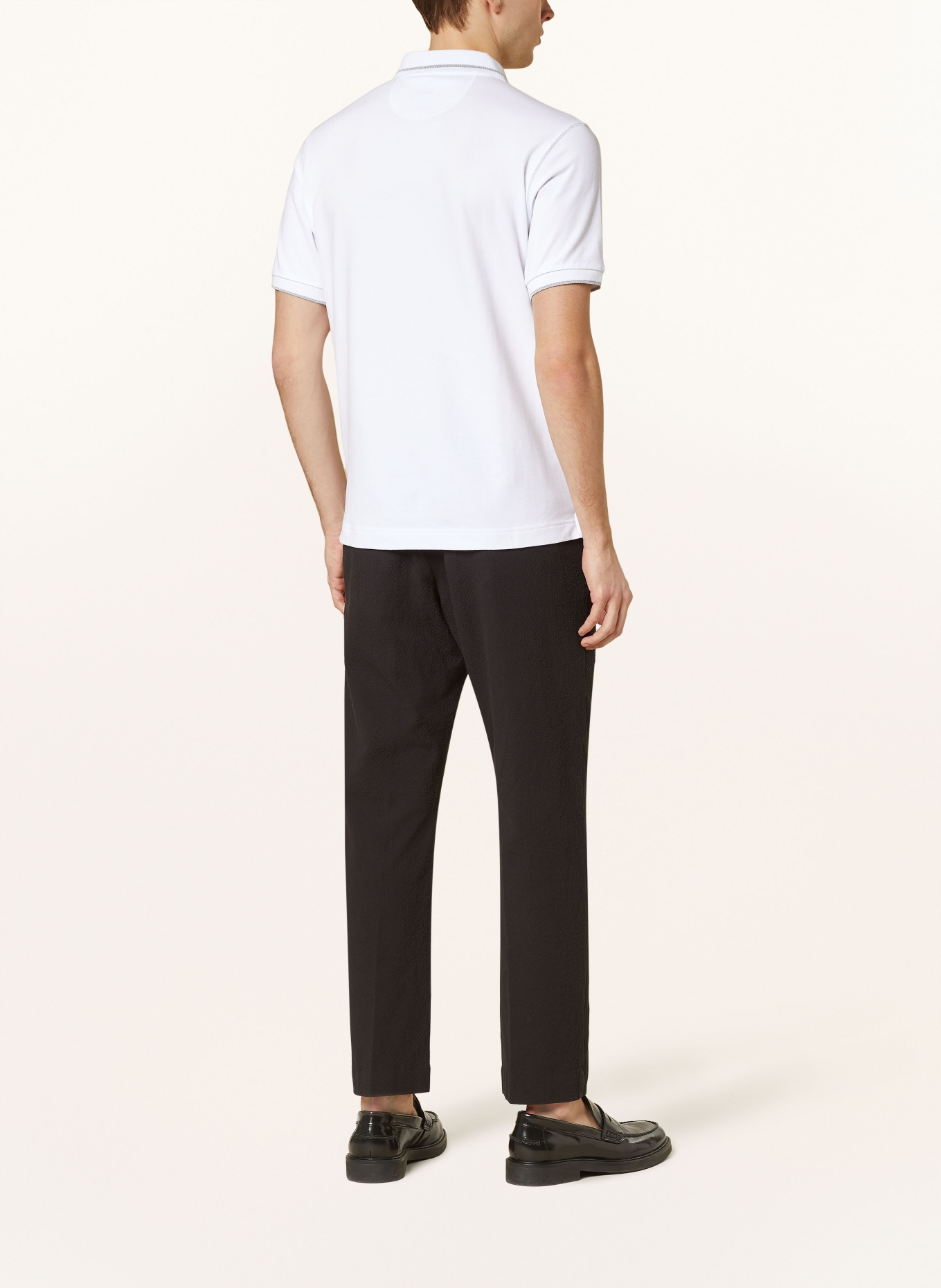 LA MARTINA Piqué polo shirt regular fit, Color: WHITE/ SILVER (Image 3)