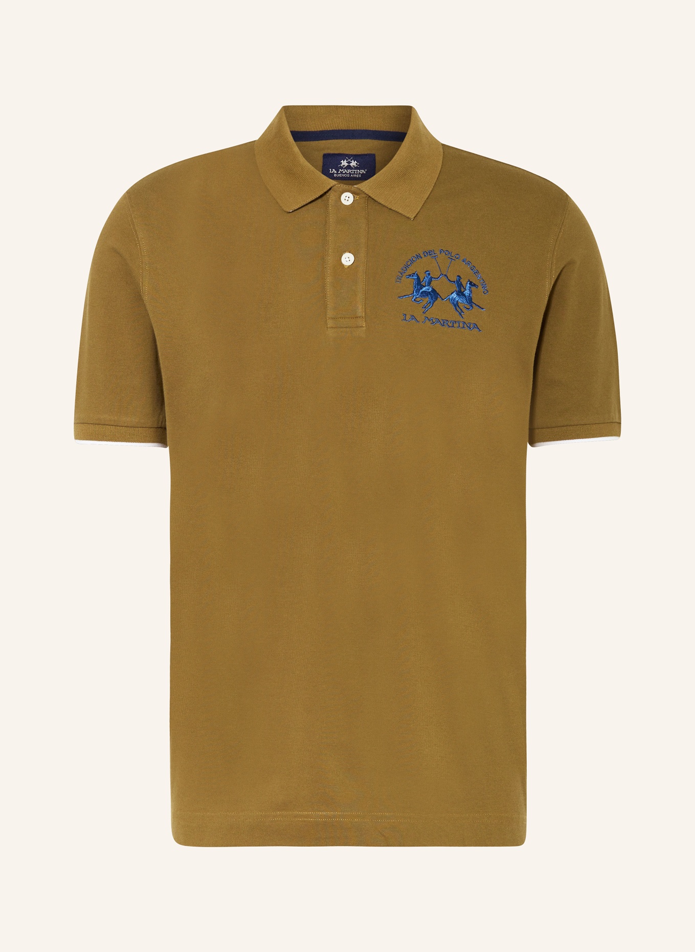 LA MARTINA Piqué polo shirt regular fit, Color: OLIVE (Image 1)