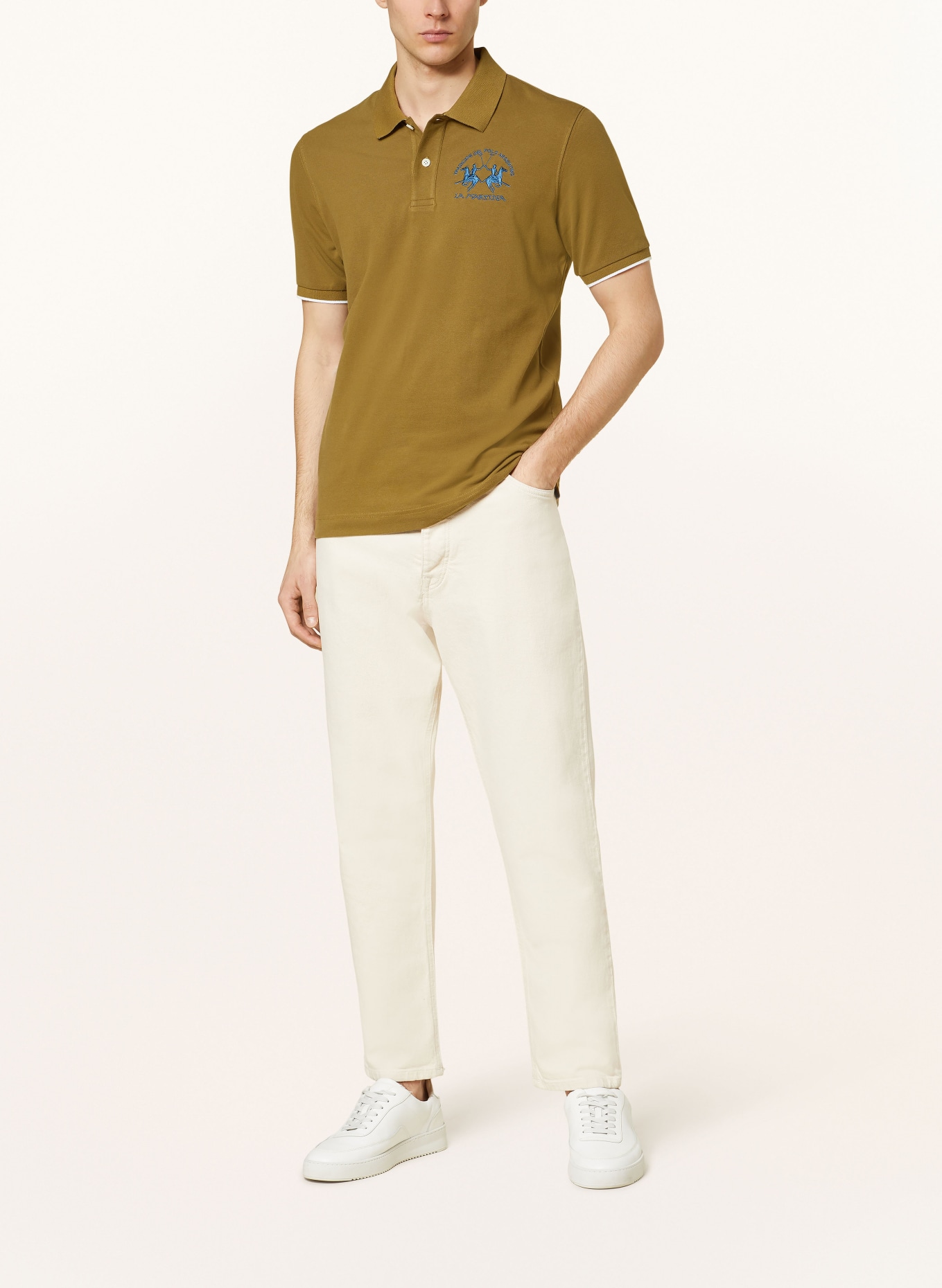 LA MARTINA Piqué polo shirt regular fit, Color: OLIVE (Image 2)