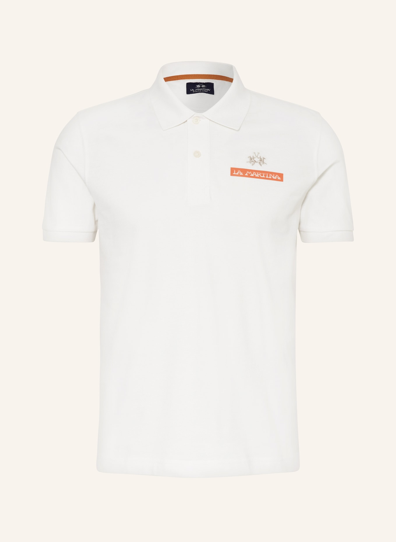 LA MARTINA Piqué polo shirt regular fit, Color: WHITE (Image 1)