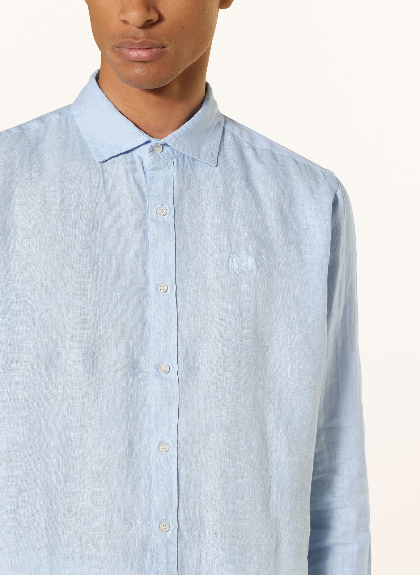 LA MARTINA Linen shirt regular fit, Color: LIGHT BLUE (Image 4)