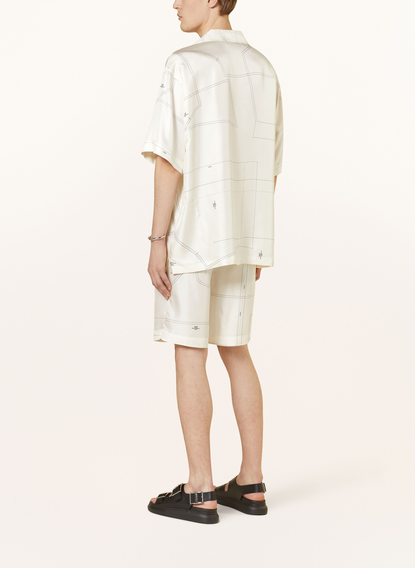 RÓHE Resort shirt comfort fit in silk, Color: ECRU/ BLACK (Image 3)