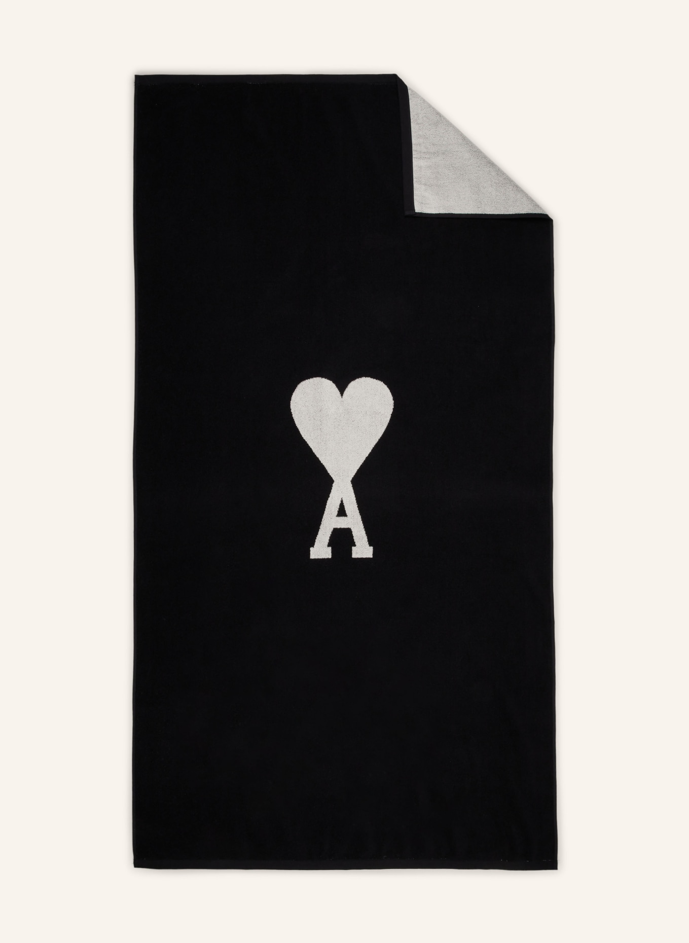 AMI PARIS Beach towel, Color: BLACK/ WHITE (Image 1)