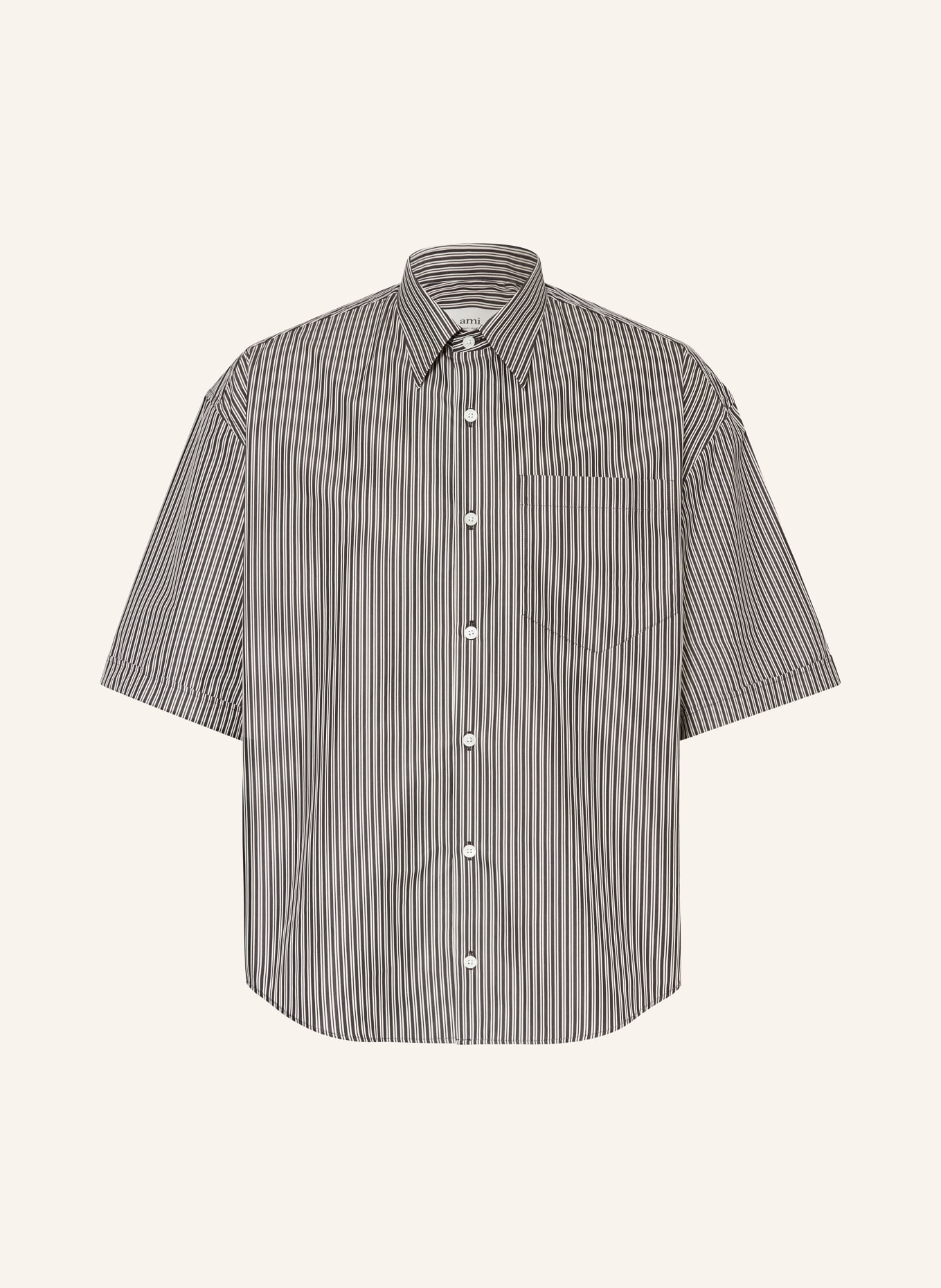 AMI PARIS Short sleeve shirt comfort fit, Color: BLACK/ ECRU (Image 1)