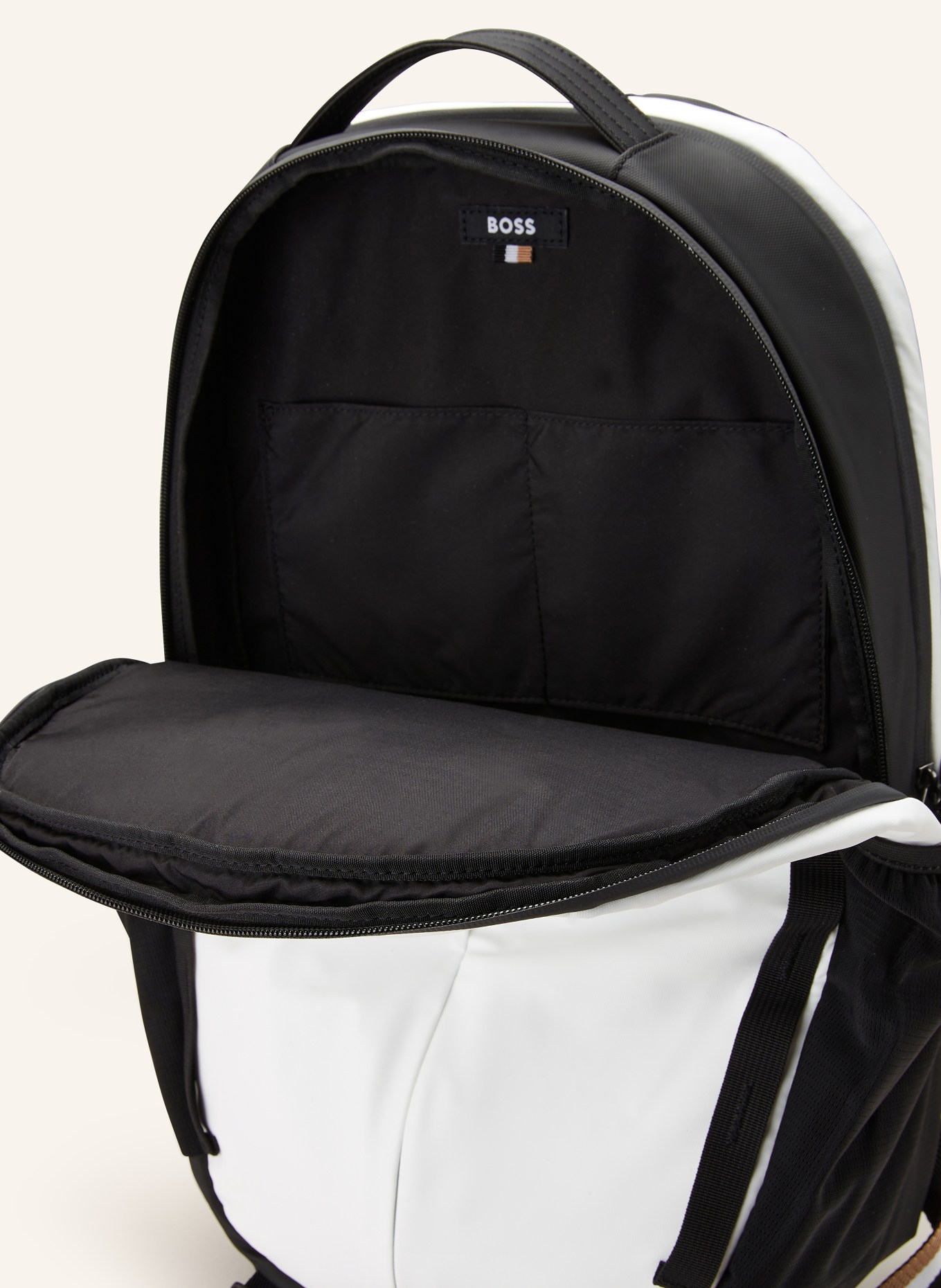 BOSS Backpack STORMY with laptop compartment, Color: BLACK/ WHITE (Image 3)