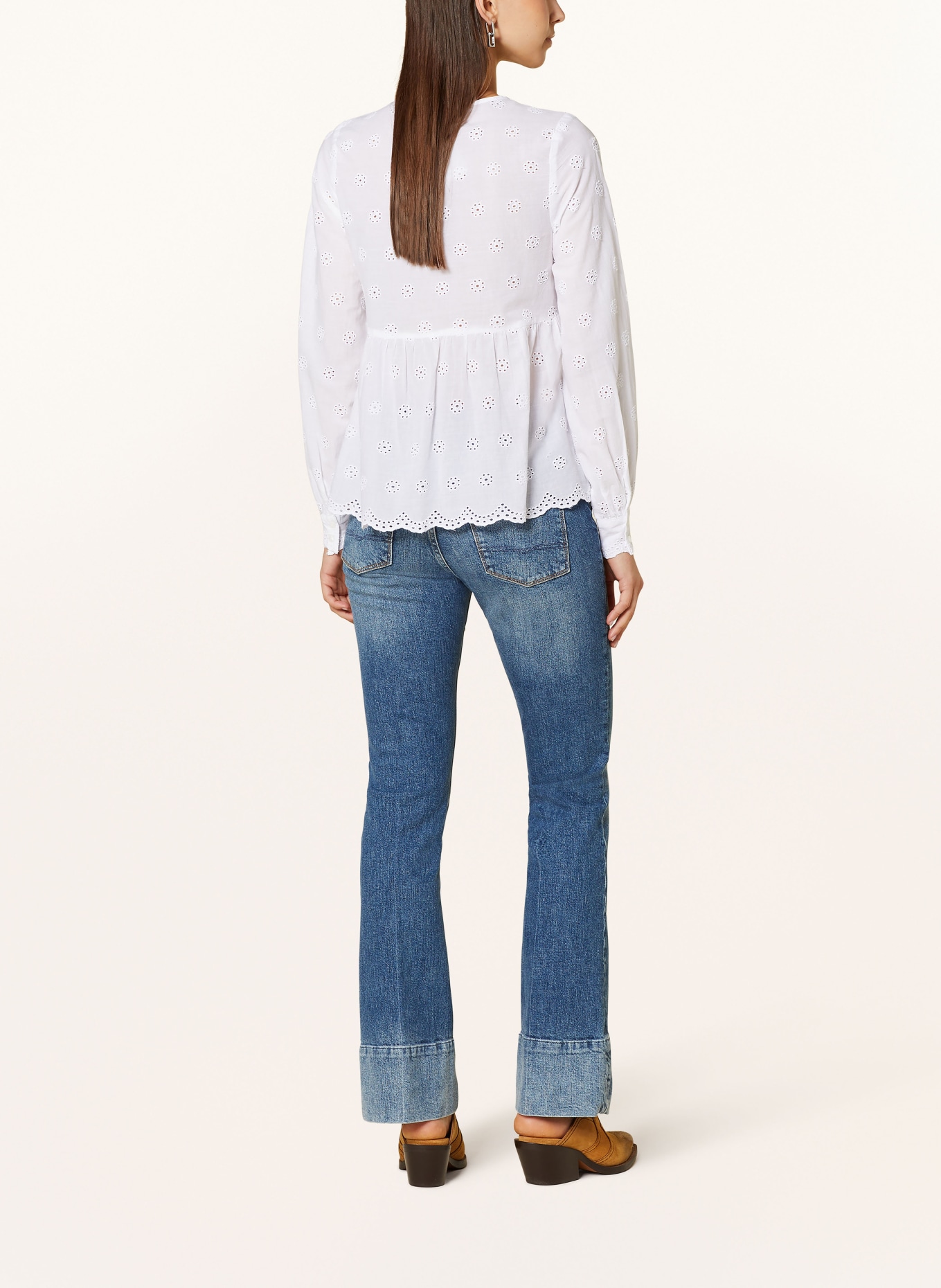 Pepe Jeans Shirt blouse DANAE with broderie anglaise and ruffles, Color: WHITE (Image 3)