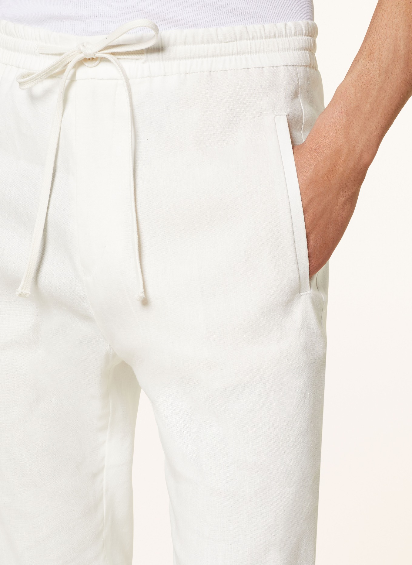 DRYKORN Spodnie JEGER extra slim fit z dodatkiem lnu, Kolor: ECRU (Obrazek 5)