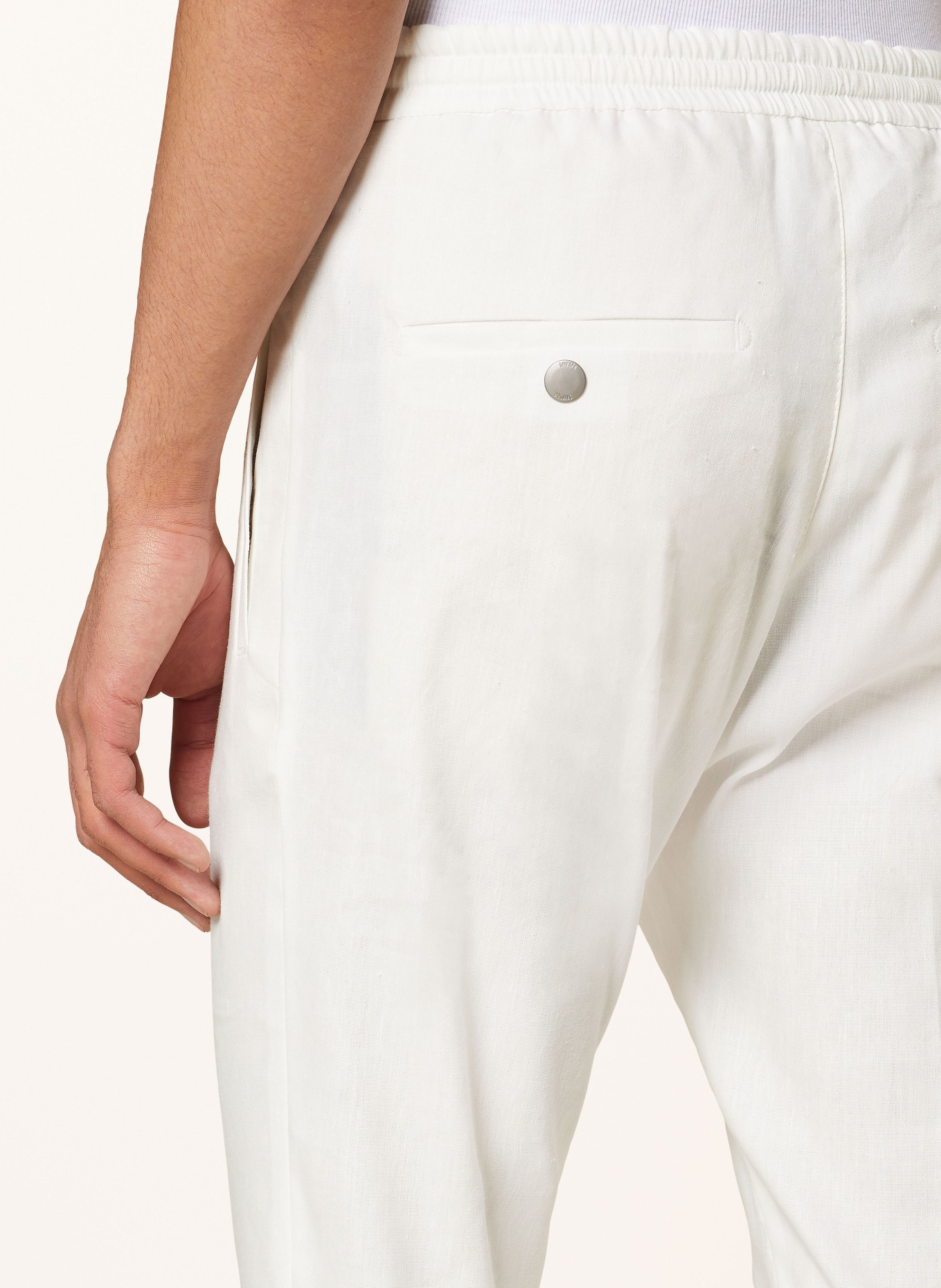 DRYKORN Spodnie JEGER extra slim fit z dodatkiem lnu, Kolor: ECRU (Obrazek 6)
