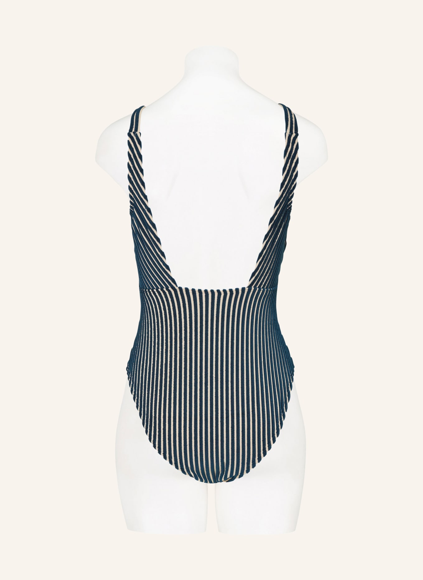 BEACHLIFE Swimsuit KNITTED STRIPE, Color: CREAM/ TEAL (Image 3)