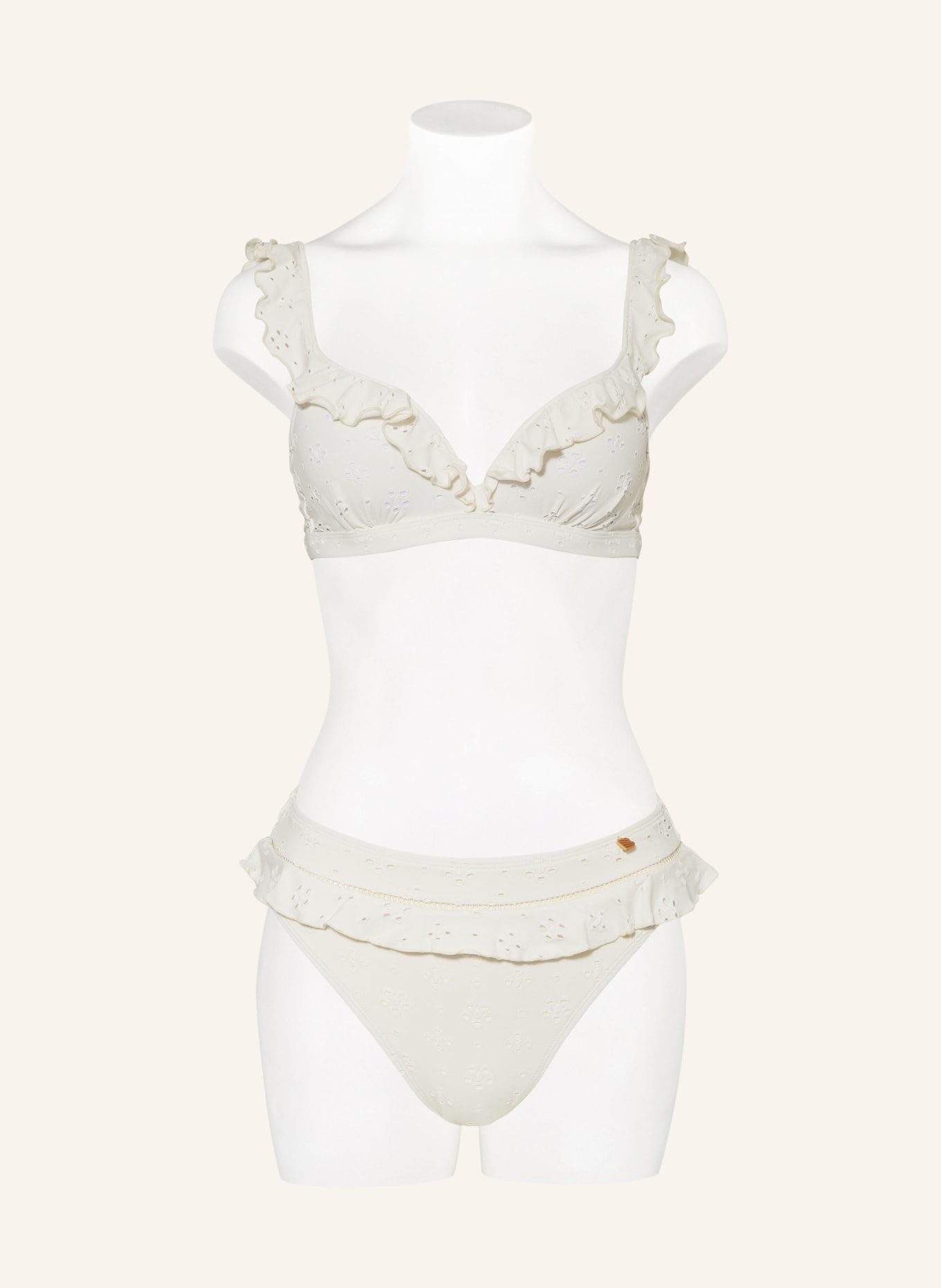 BEACHLIFE Underwired bikini top WHITE EMBROIDERY, Color: WHITE (Image 2)