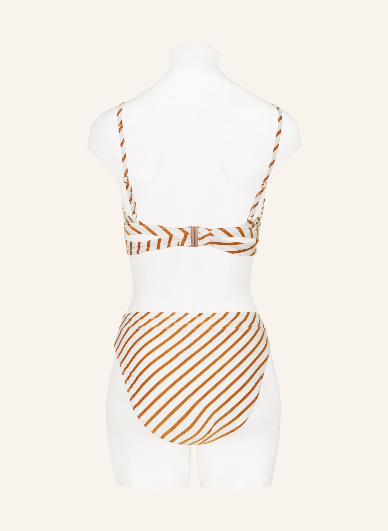 BEACHLIFE Underwired bikini top SPICE STRIPE, Color: CREAM/ COGNAC (Image 3)