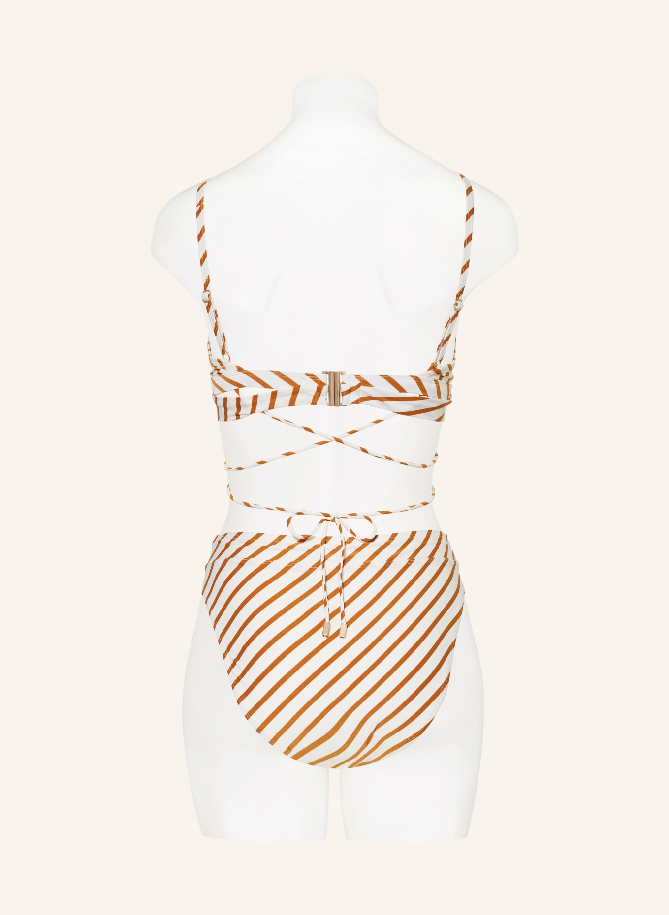 BEACHLIFE Underwired bikini top SPICE STRIPE, Color: CREAM/ COGNAC (Image 5)