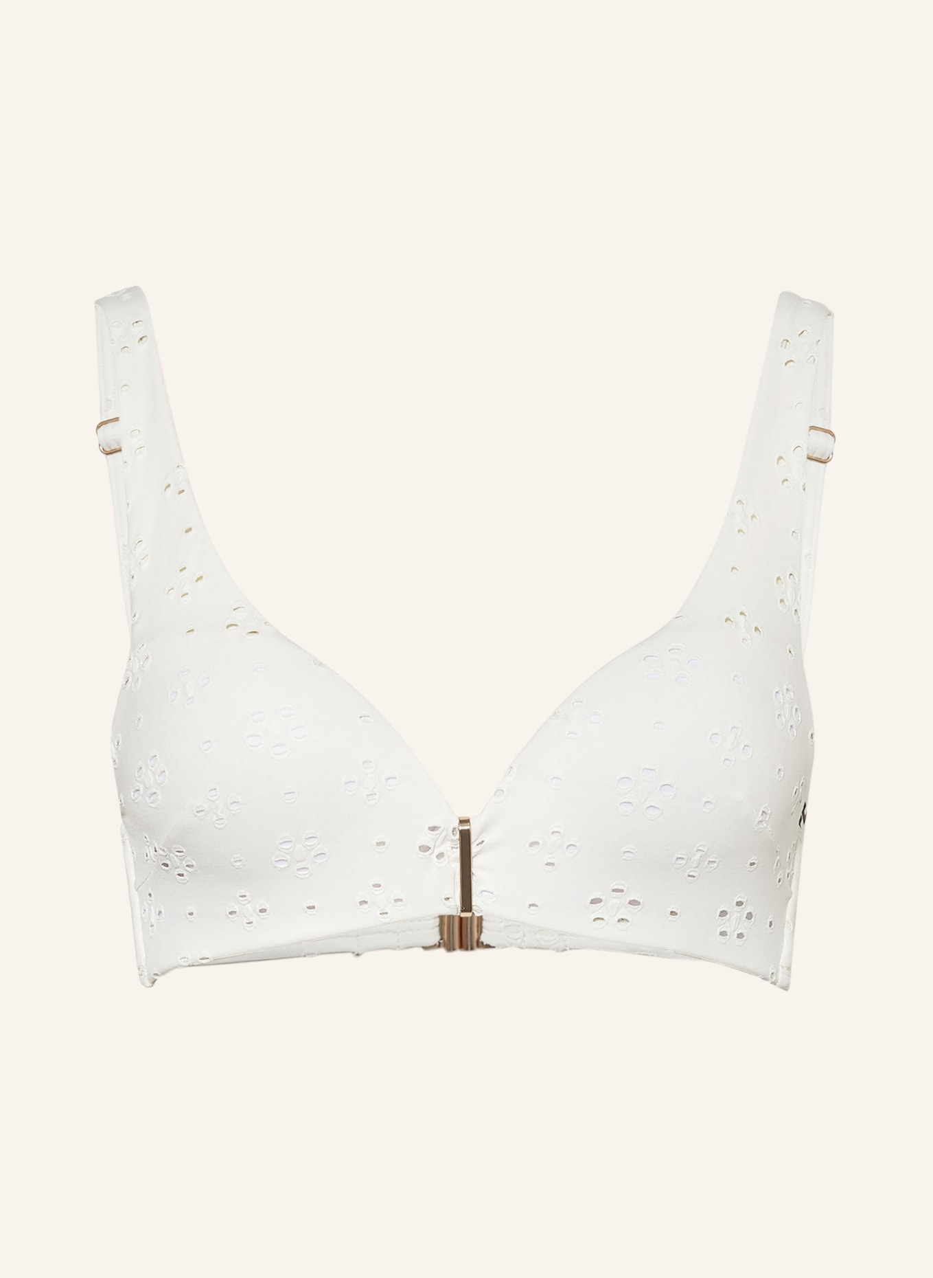BEACHLIFE Push-up bikini top WHITE EMBROIDERY, Color: WHITE (Image 1)