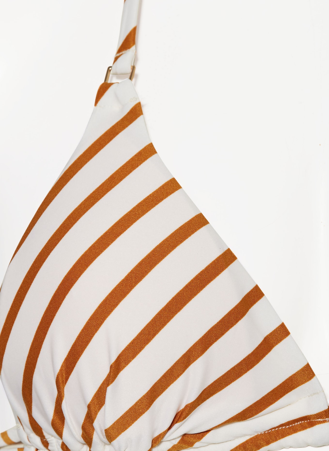 BEACHLIFE Triangle bikini top SPICE STRIPE, Color: CREAM/ COGNAC (Image 4)