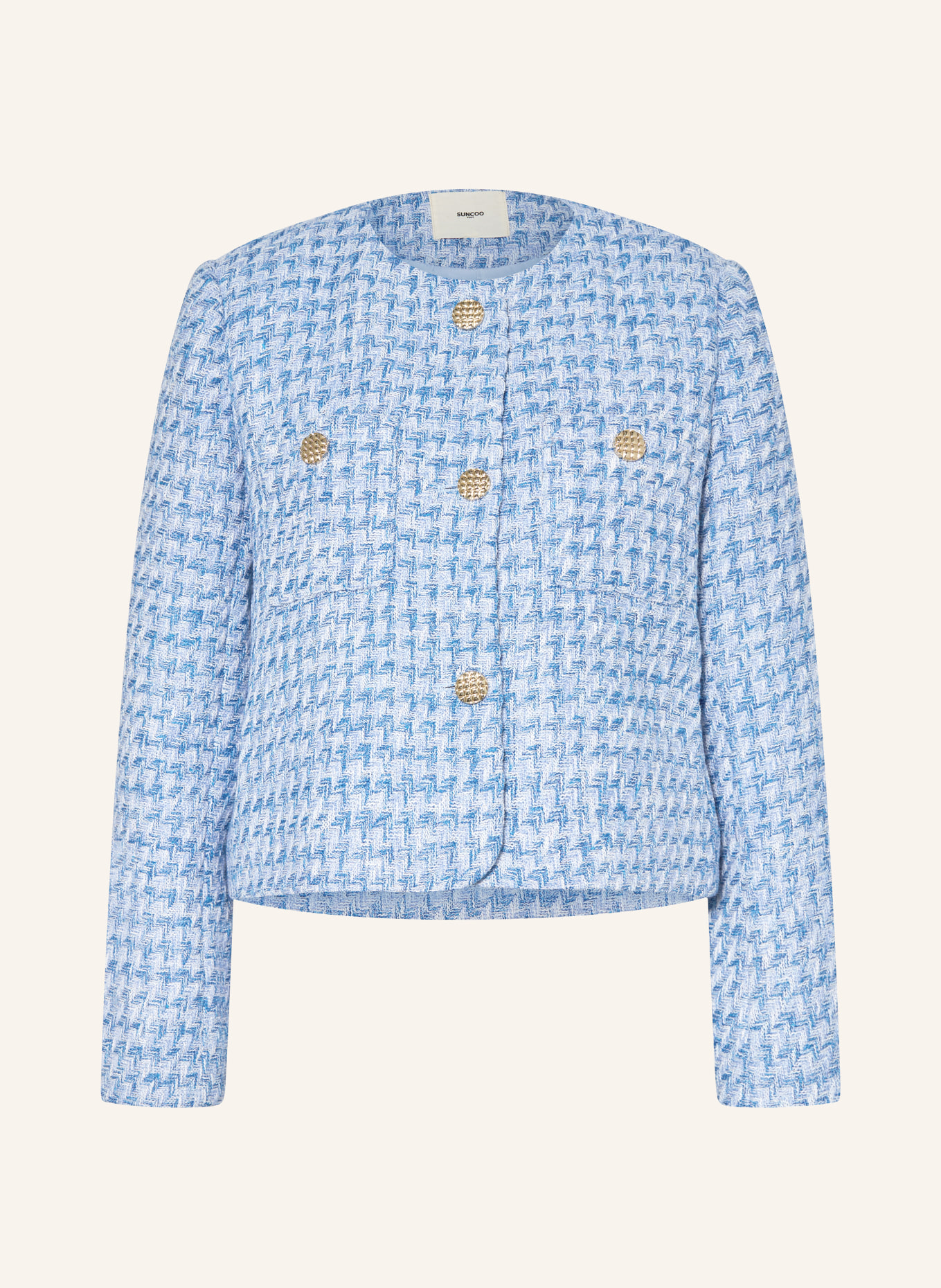 SUNCOO Tweed jacket DARCY, Color: WHITE/ BLUE (Image 1)