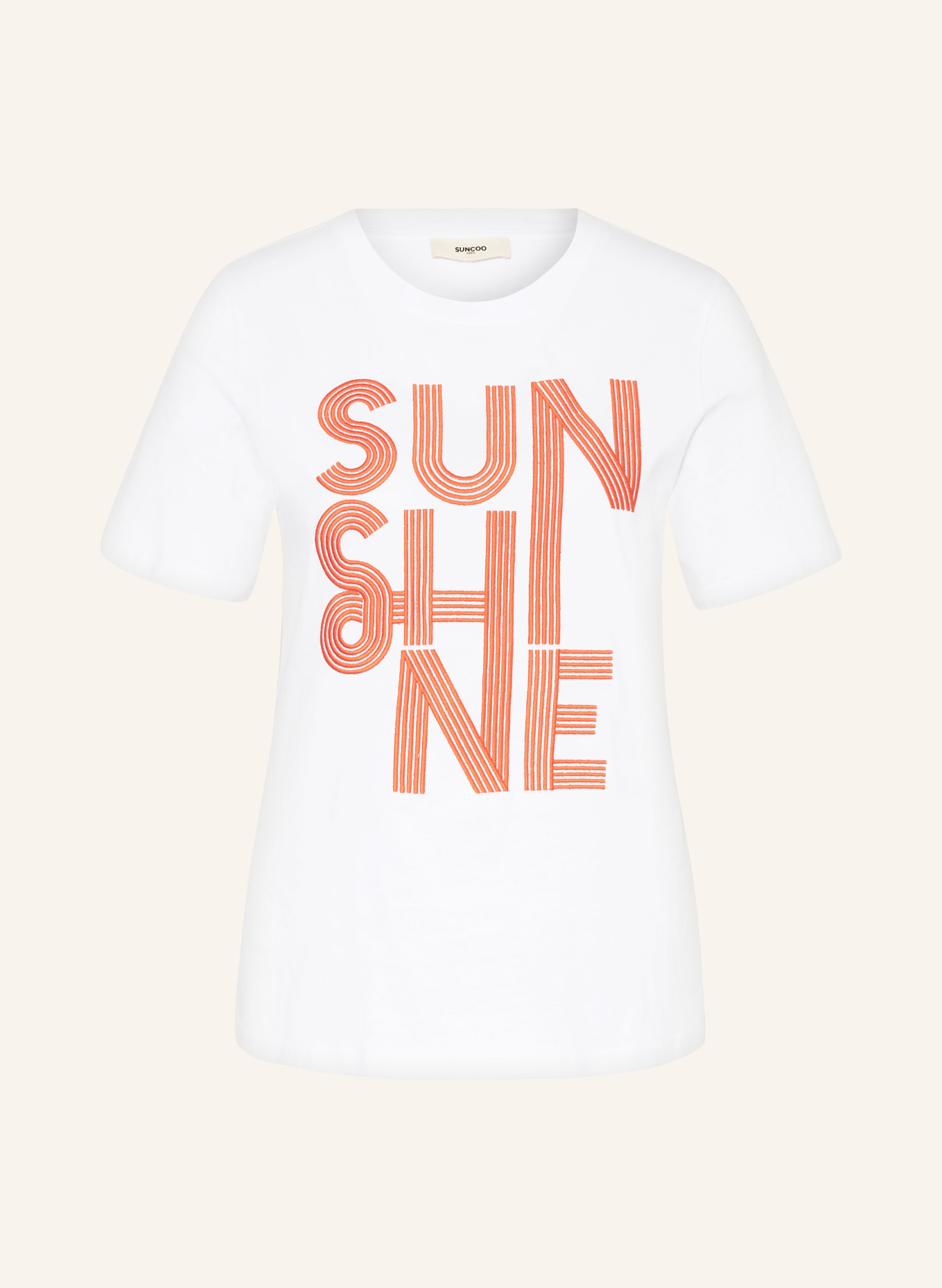 SUNCOO T-shirt MEDAN, Color: WHITE/ RED (Image 1)