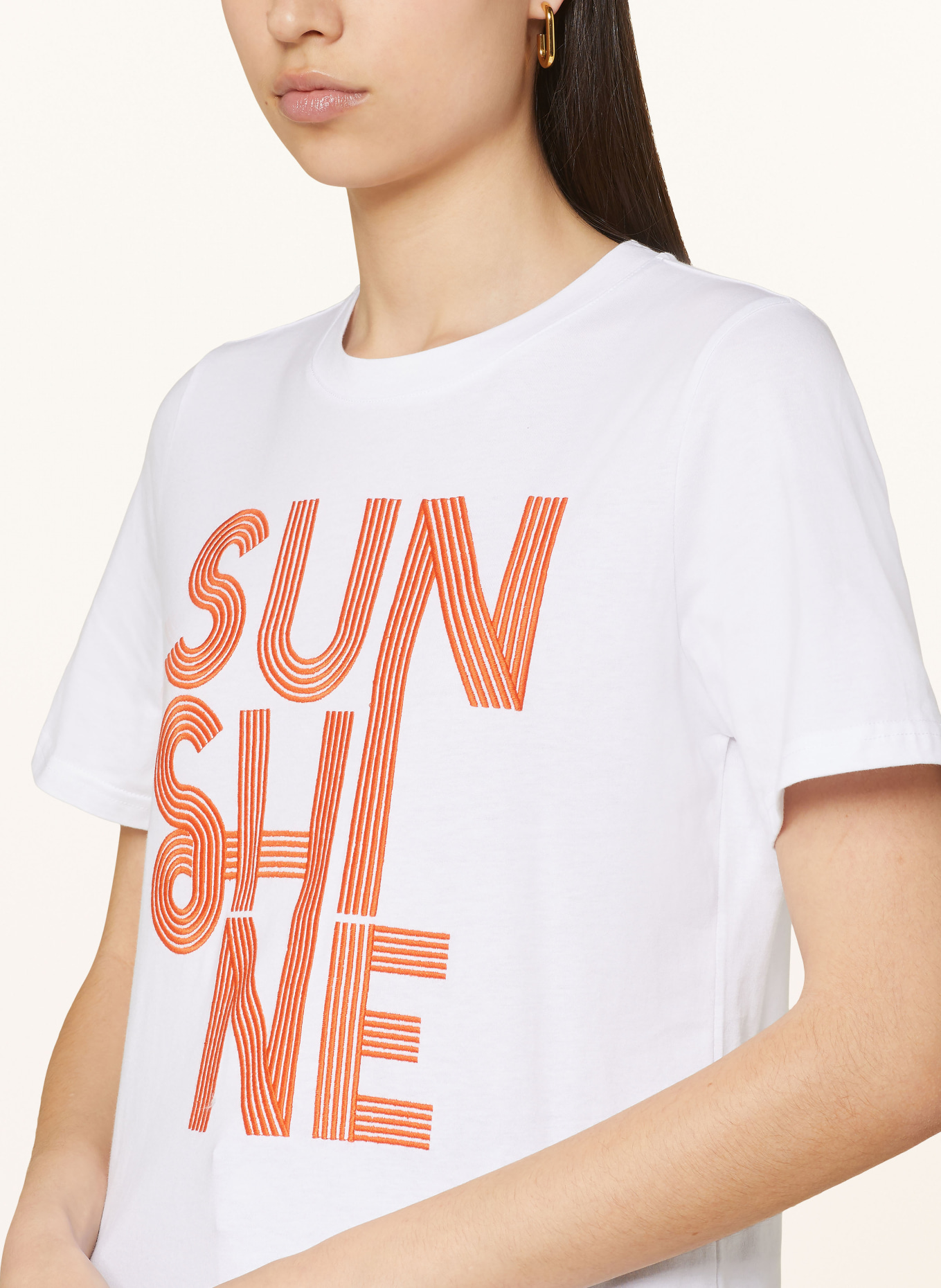 SUNCOO T-shirt MEDAN, Color: WHITE/ RED (Image 4)