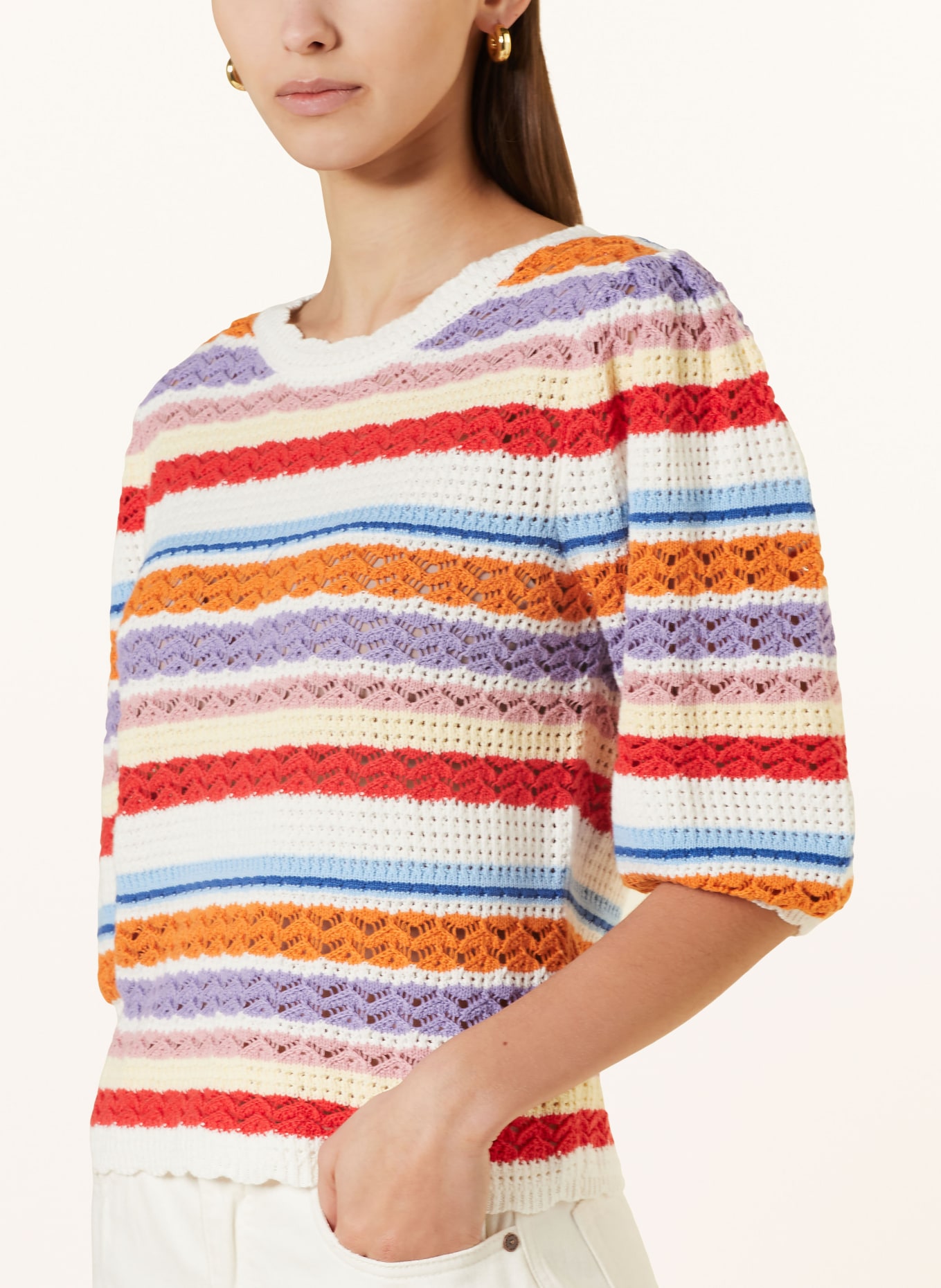 SUNCOO Knit shirt PANACA, Color: PURPLE/ DARK RED/ DARK ORANGE (Image 4)