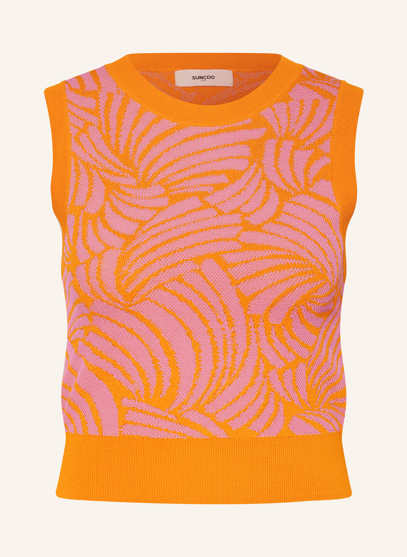 SUNCOO Knit top PHIGA, Color: PINK/ ORANGE (Image 1)