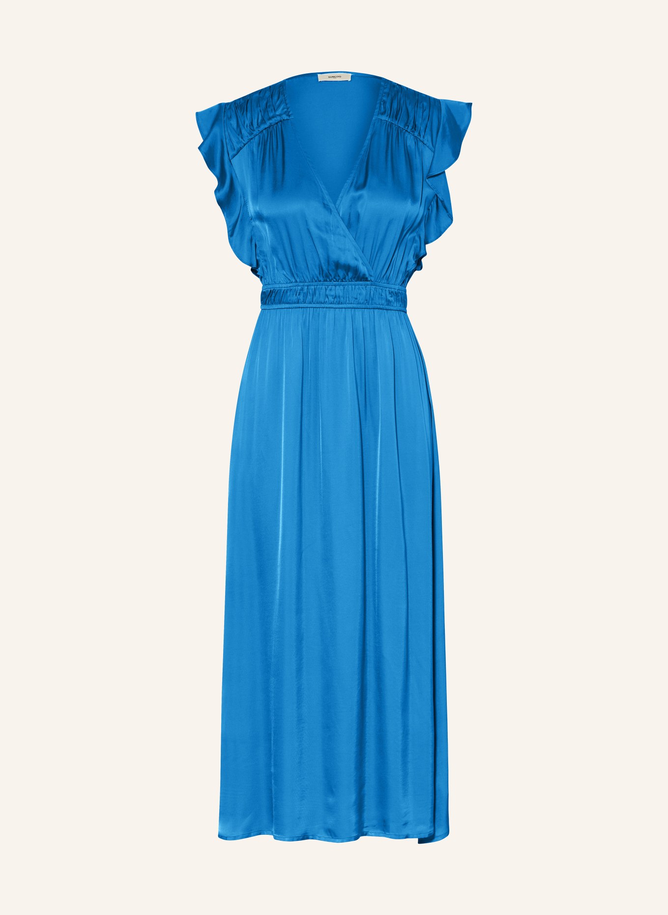 SUNCOO Satin dress CANDY with frills, Color: BLUE (Image 1)
