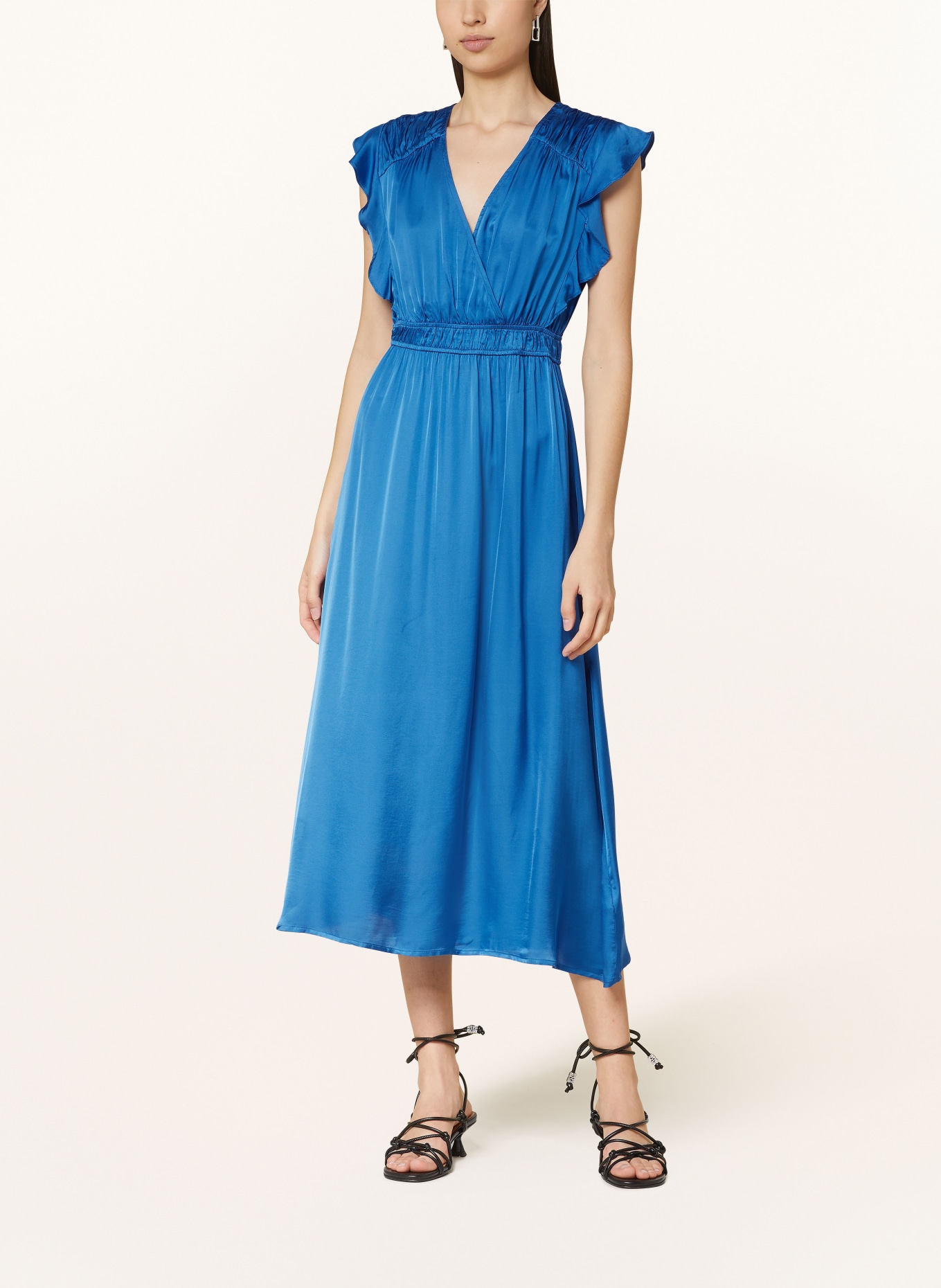 SUNCOO Satin dress CANDY with frills, Color: BLUE (Image 2)