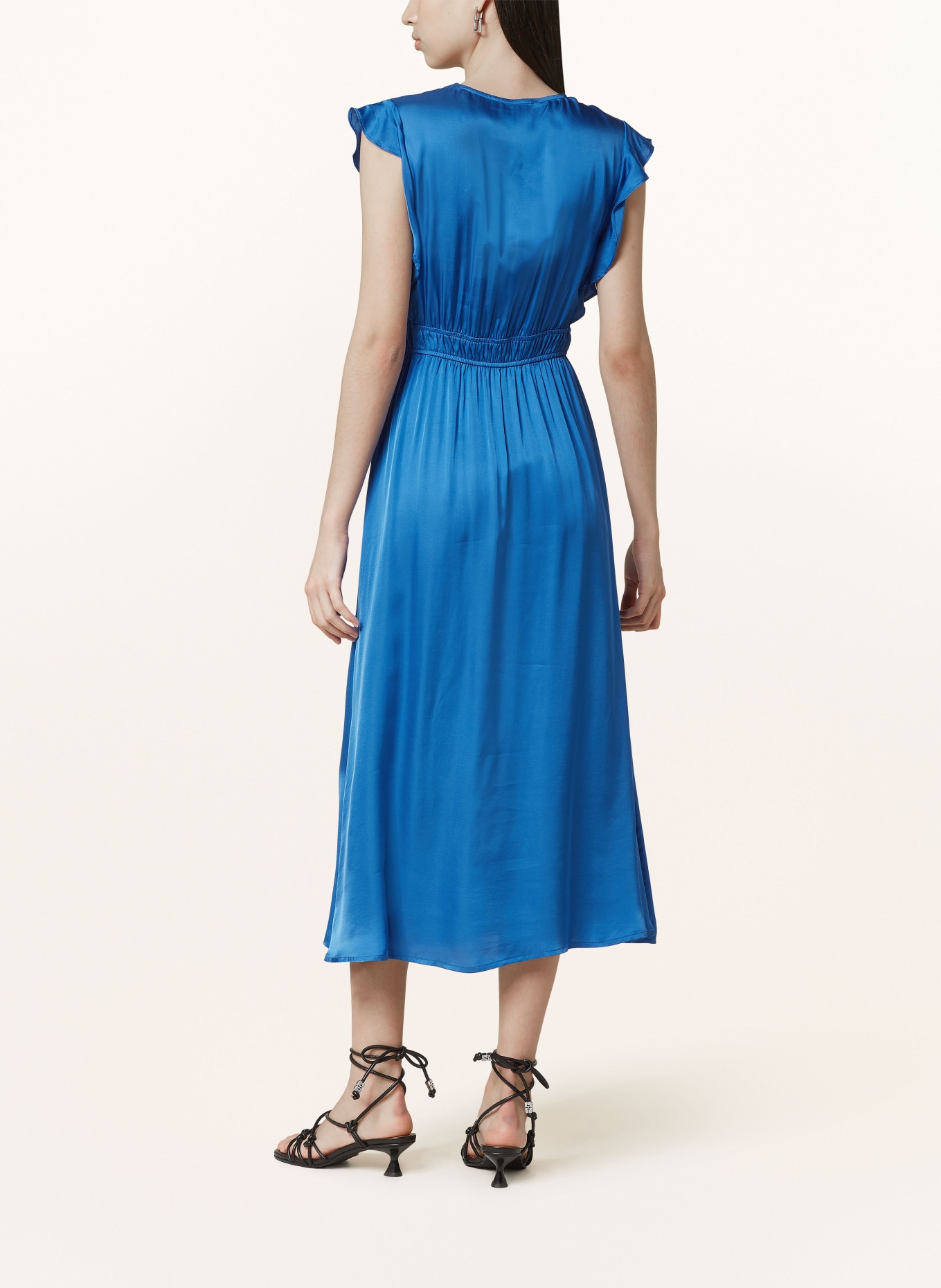 SUNCOO Satin dress CANDY with frills, Color: BLUE (Image 3)