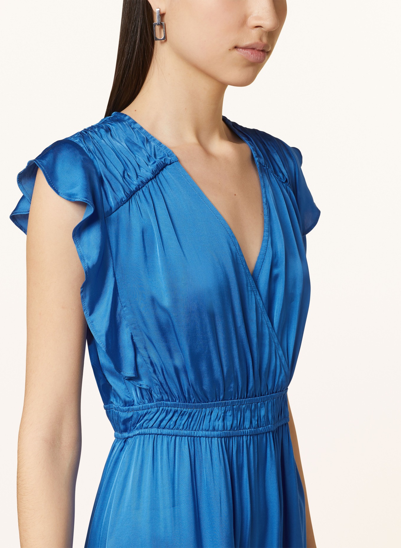 SUNCOO Satin dress CANDY with frills, Color: BLUE (Image 4)
