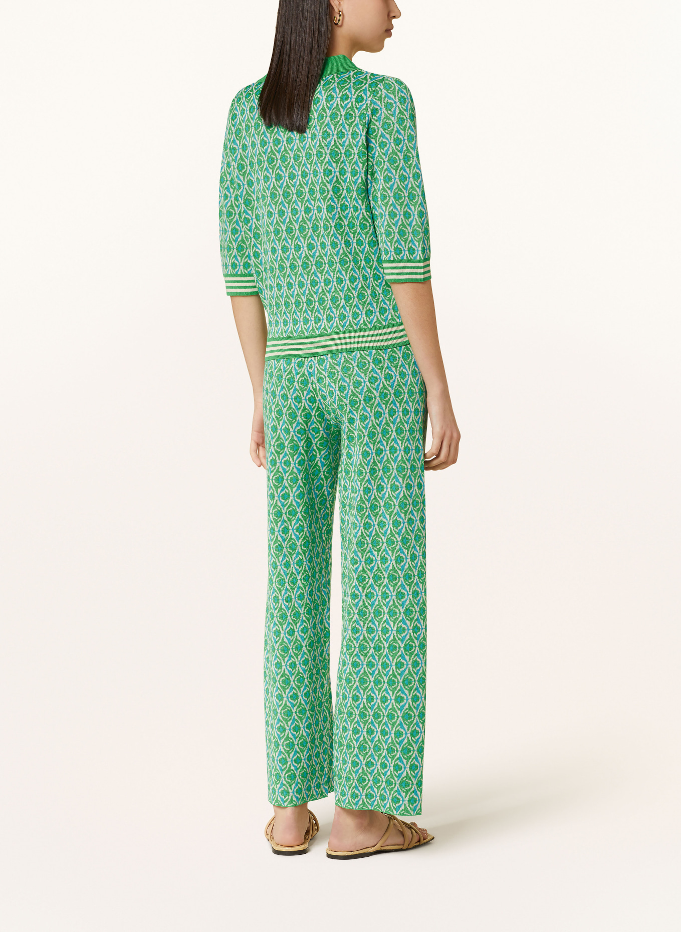 SUNCOO Knit trousers JONAS, Color: GREEN/ BLUE/ CREAM (Image 3)