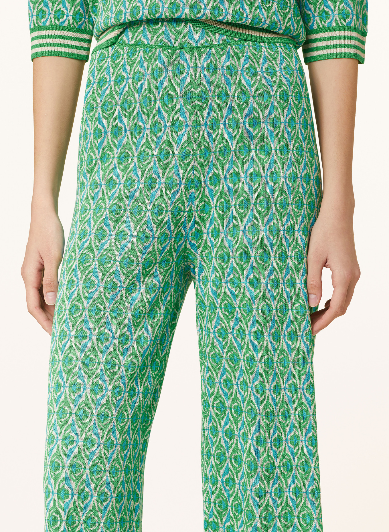 SUNCOO Knit trousers JONAS, Color: GREEN/ BLUE/ CREAM (Image 5)