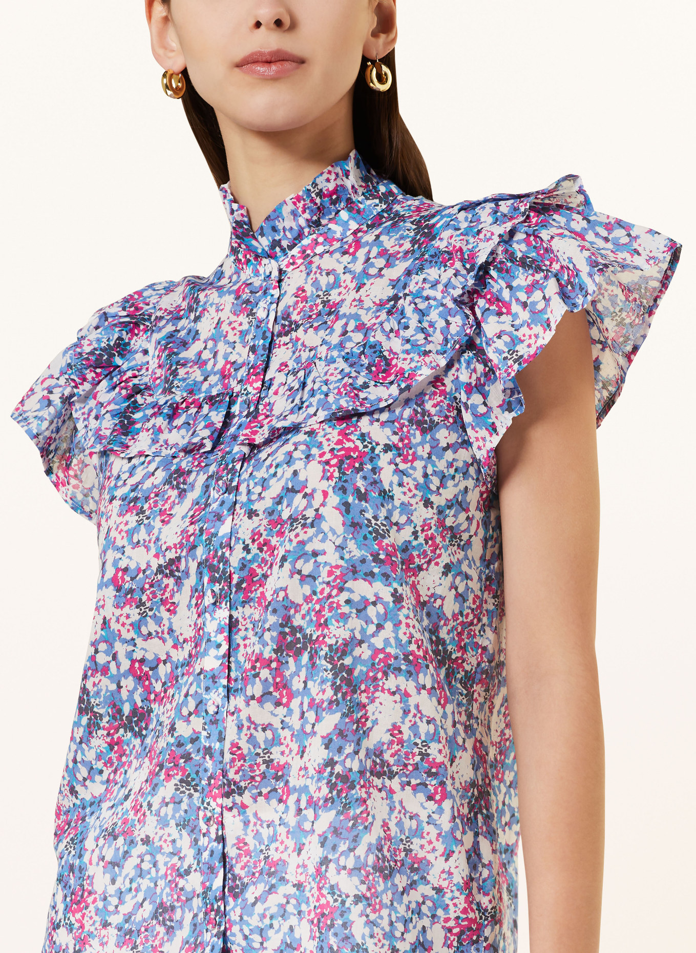 SUNCOO Shirt blouse LAURA, Color: FUCHSIA/ BLUE/ WHITE (Image 4)