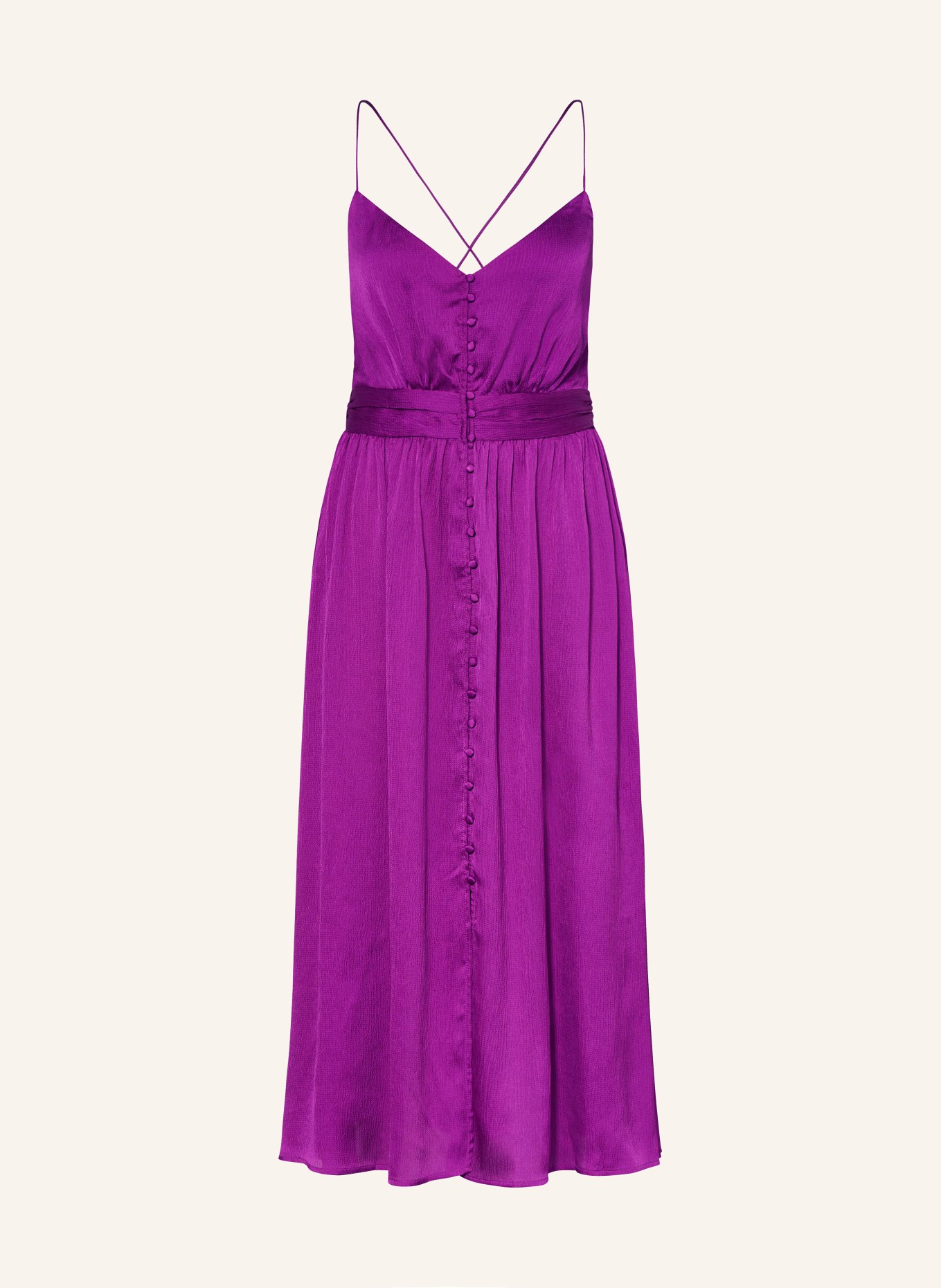SUNCOO Satin dress CREST, Color: PURPLE (Image 1)
