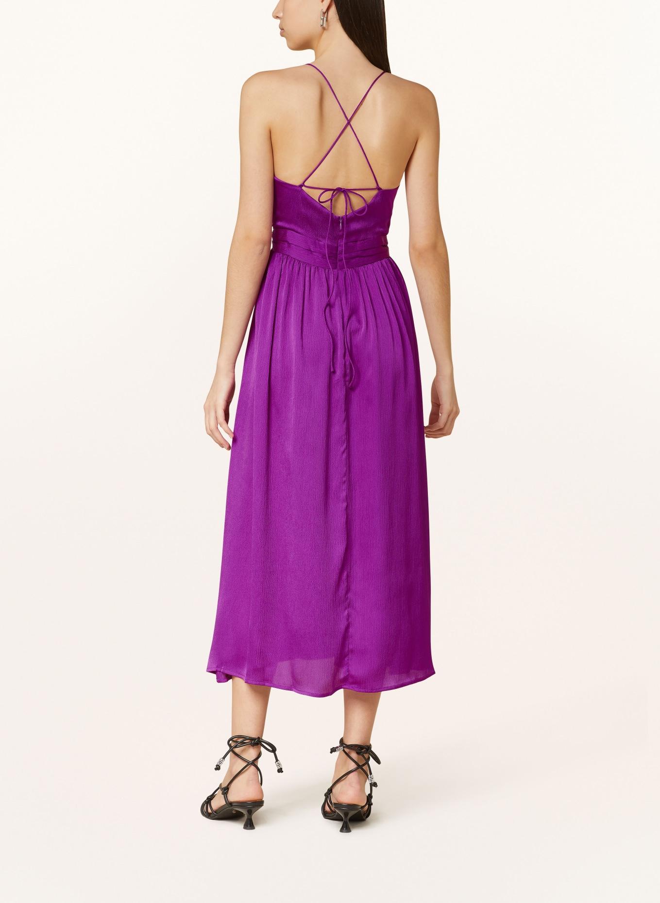 SUNCOO Sukienka satynowa CREST, Kolor: LILA (Obrazek 3)