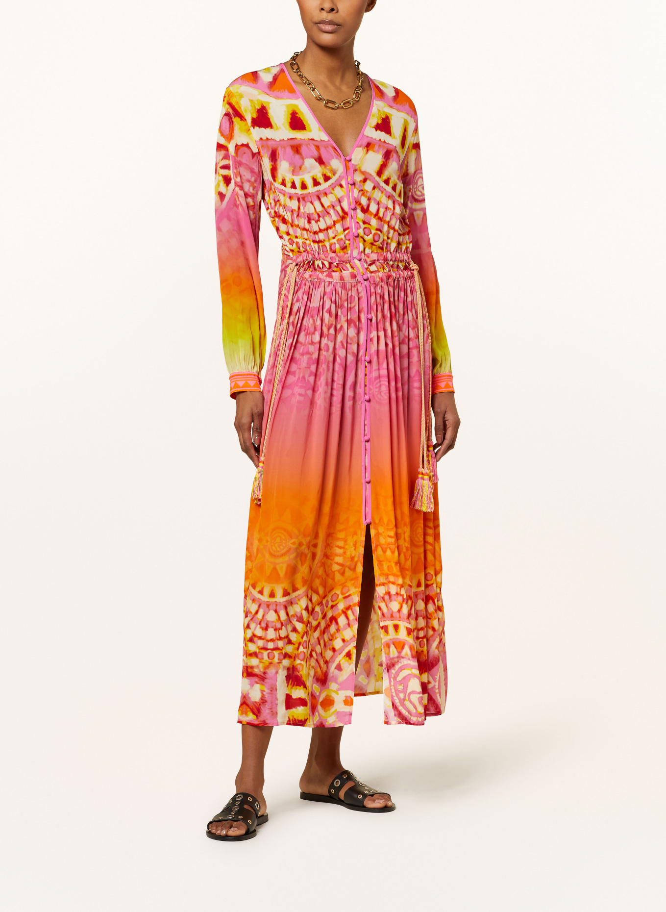 SPORTALM Shirt dress, Color: PINK/ ORANGE/ YELLOW (Image 2)