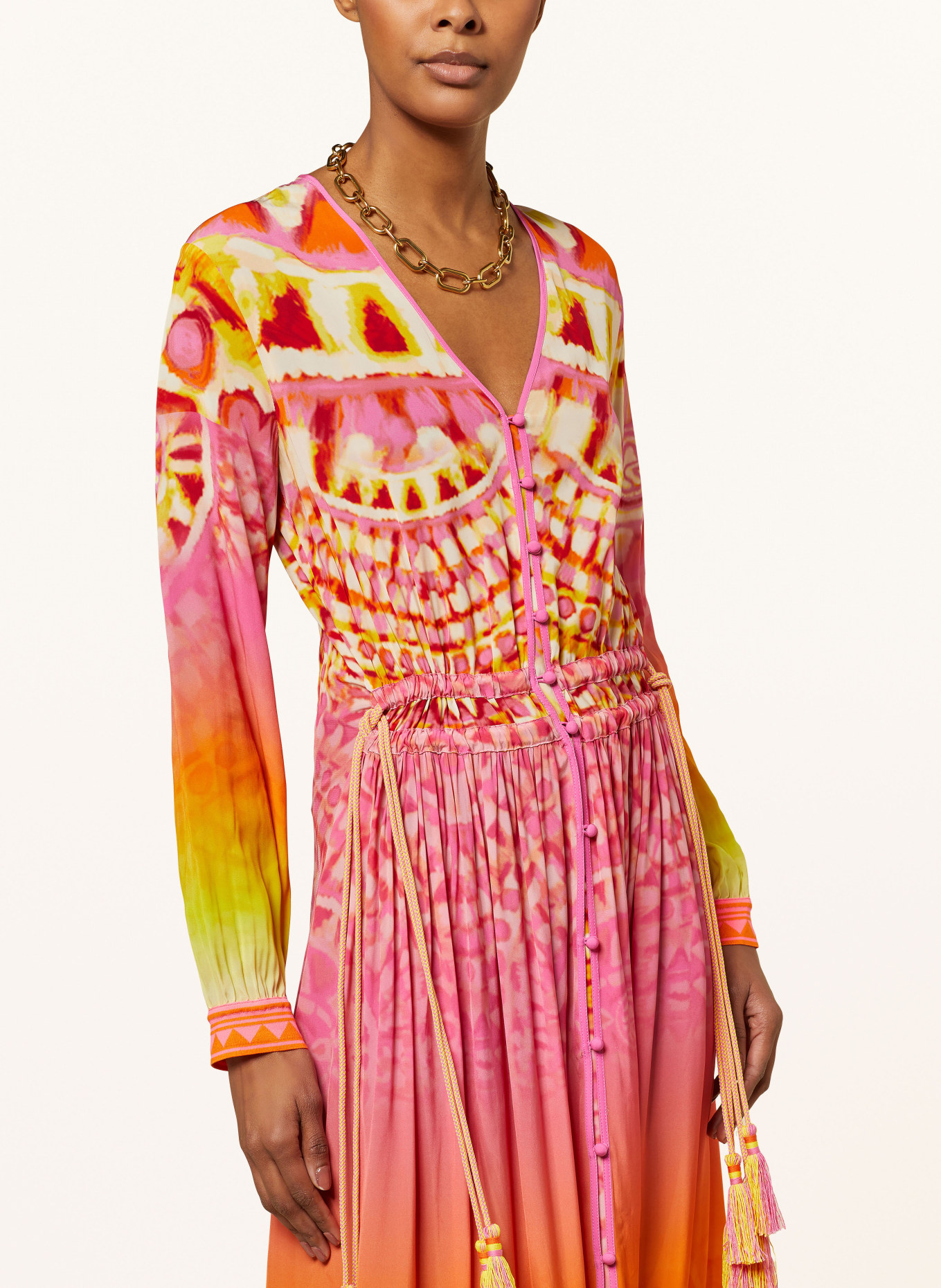 SPORTALM Shirt dress, Color: PINK/ ORANGE/ YELLOW (Image 4)
