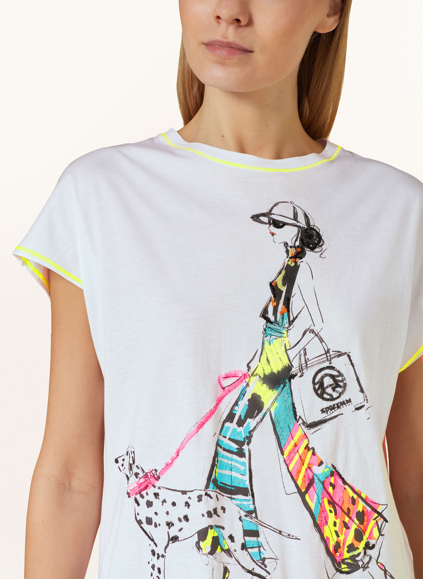 SPORTALM T-Shirt mit Pailletten, Farbe: WEISS (Bild 4)
