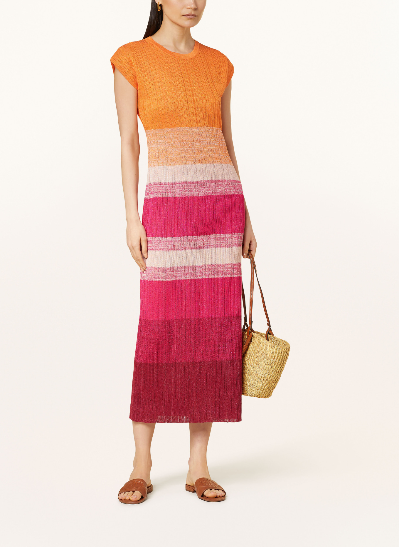 SPORTALM Knit dress, Color: ORANGE/ FUCHSIA/ ROSE (Image 2)