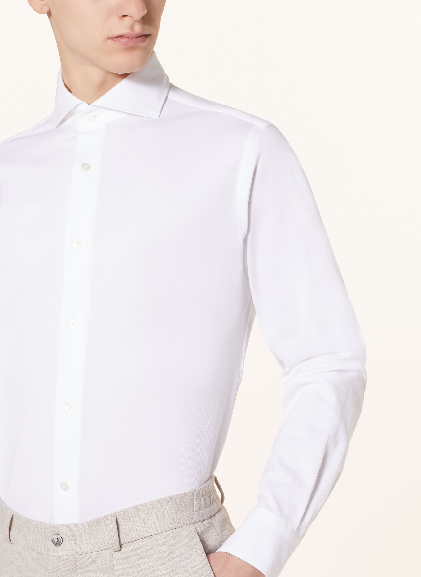 PAUL Piqué shirt slim fit, Color: WHITE (Image 4)