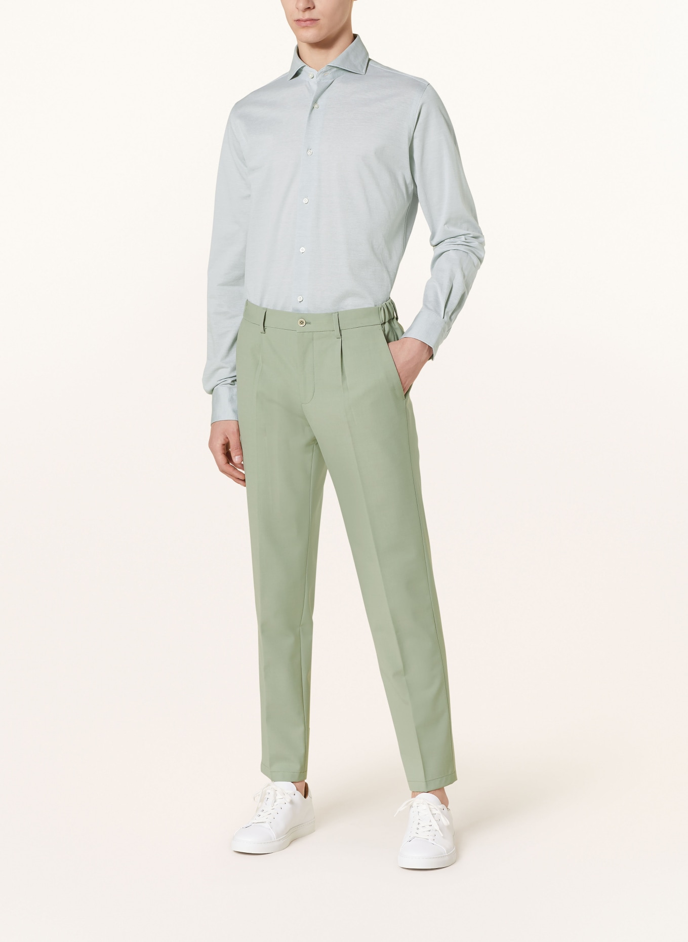 PAUL Piqué shirt slim fit: LIGHT GREEN