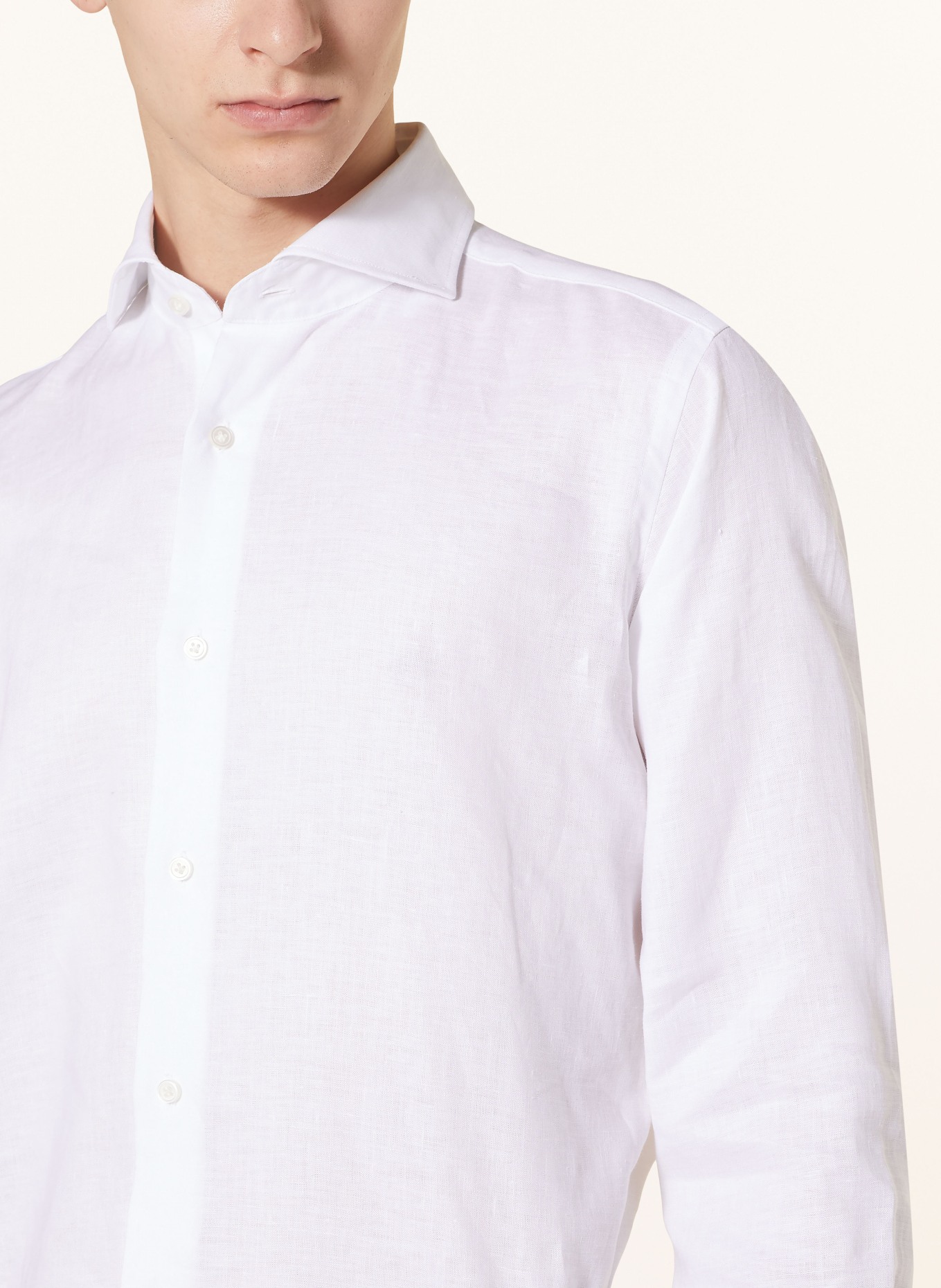 PAUL Linen shirt slim fit, Color: WHITE (Image 4)